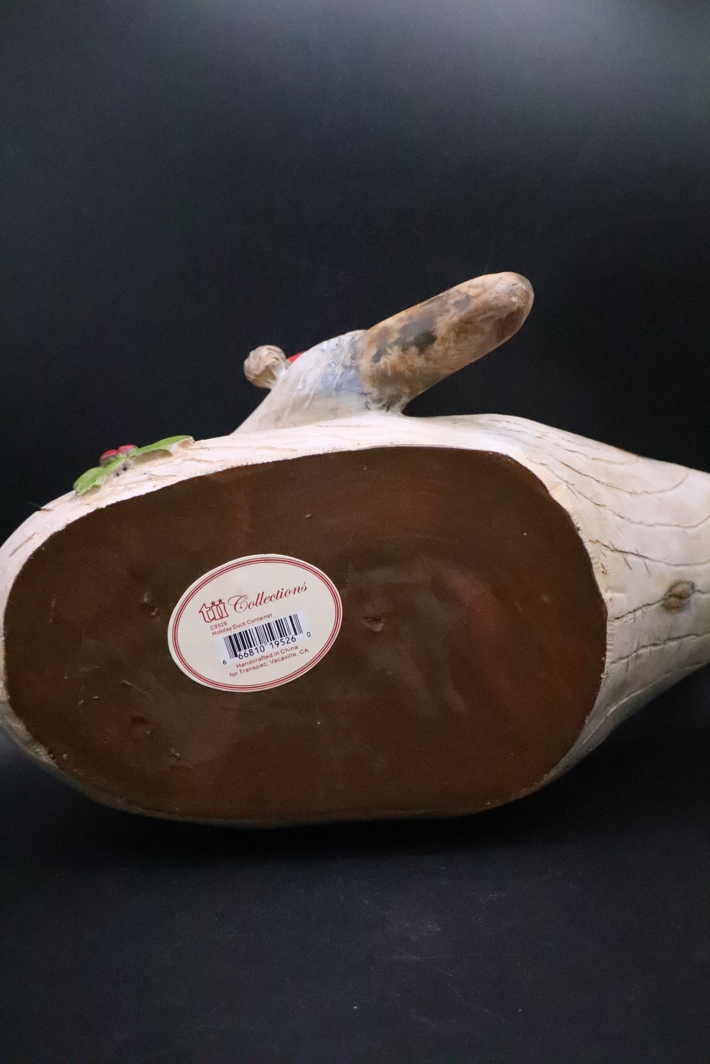 CHRISTMAS WOODEN DUCK CANDLE HOLDER