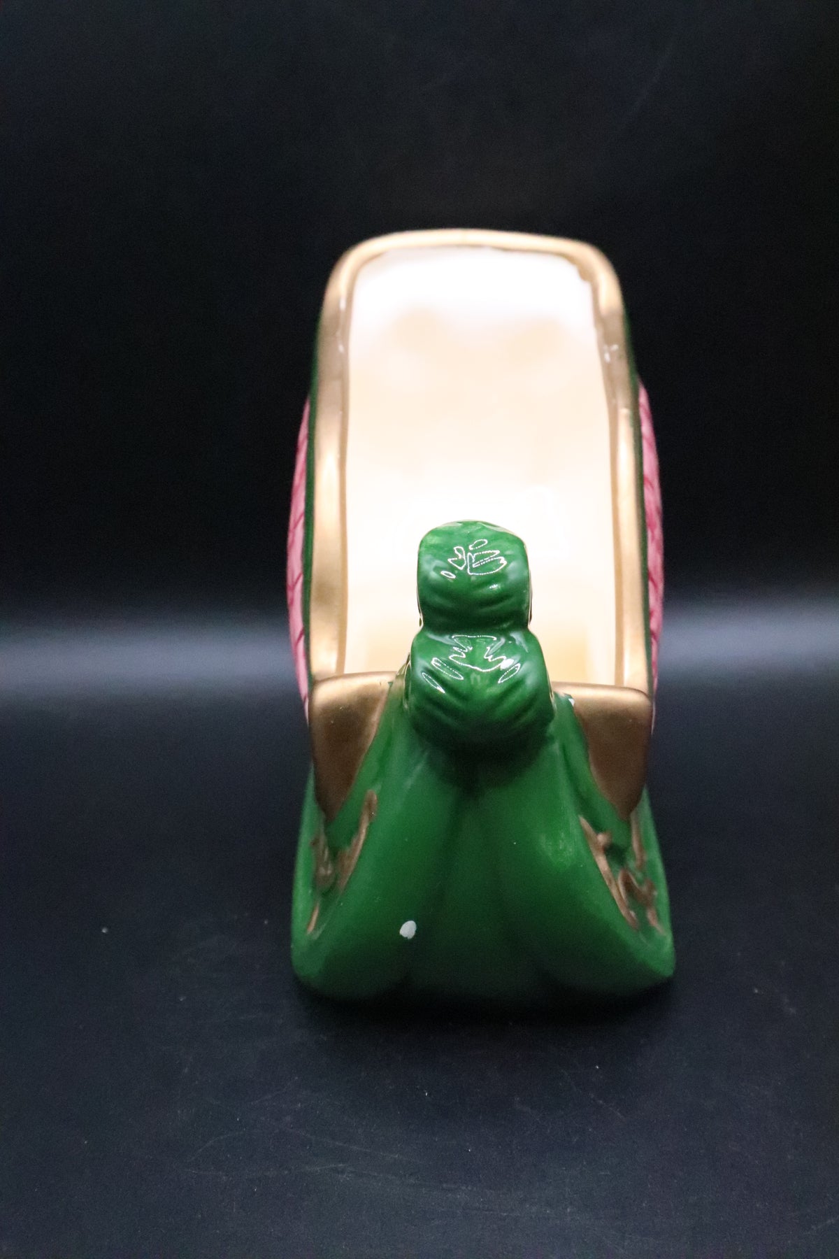 CERAMIC SANTA'S PINK SLEIGH