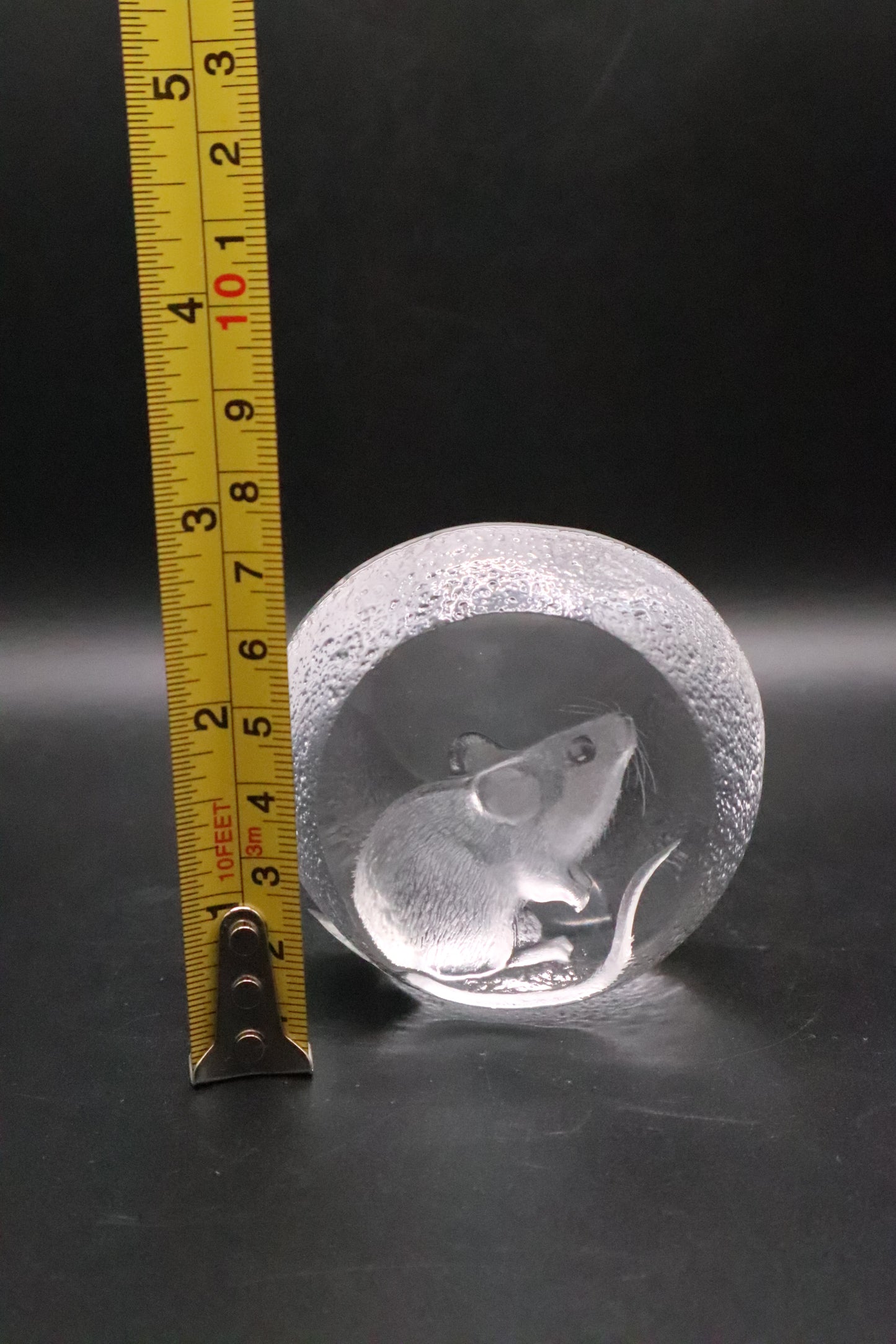 MATS JONASSON SWEDEN SIGNATURE COLLECTION CRYSTAL MOUSE PAPERWEIGHT