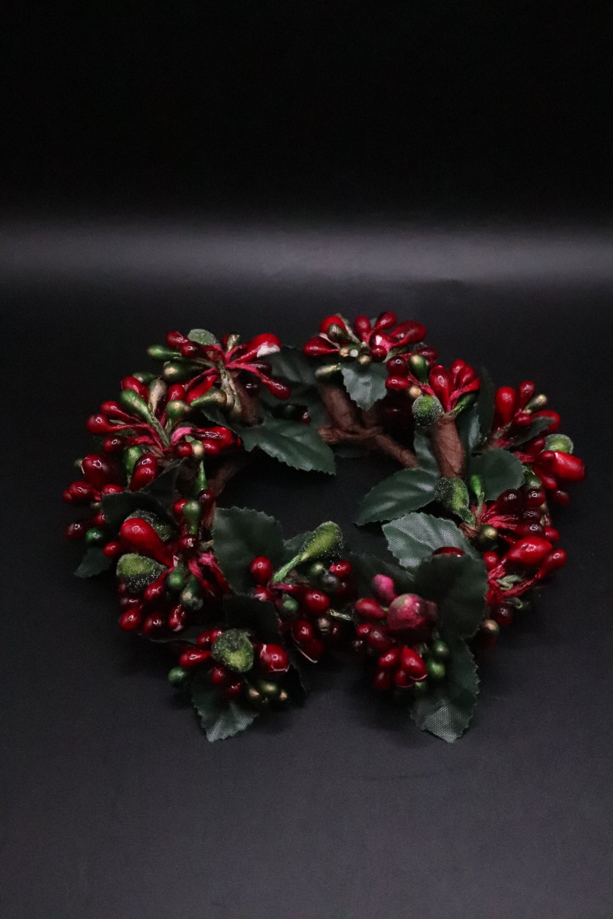 6" CHRISTMAS CANDLE RING WREATH