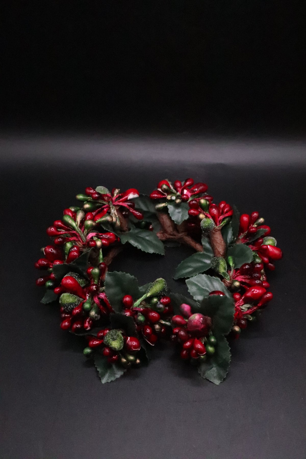 6" CHRISTMAS CANDLE RING WREATH