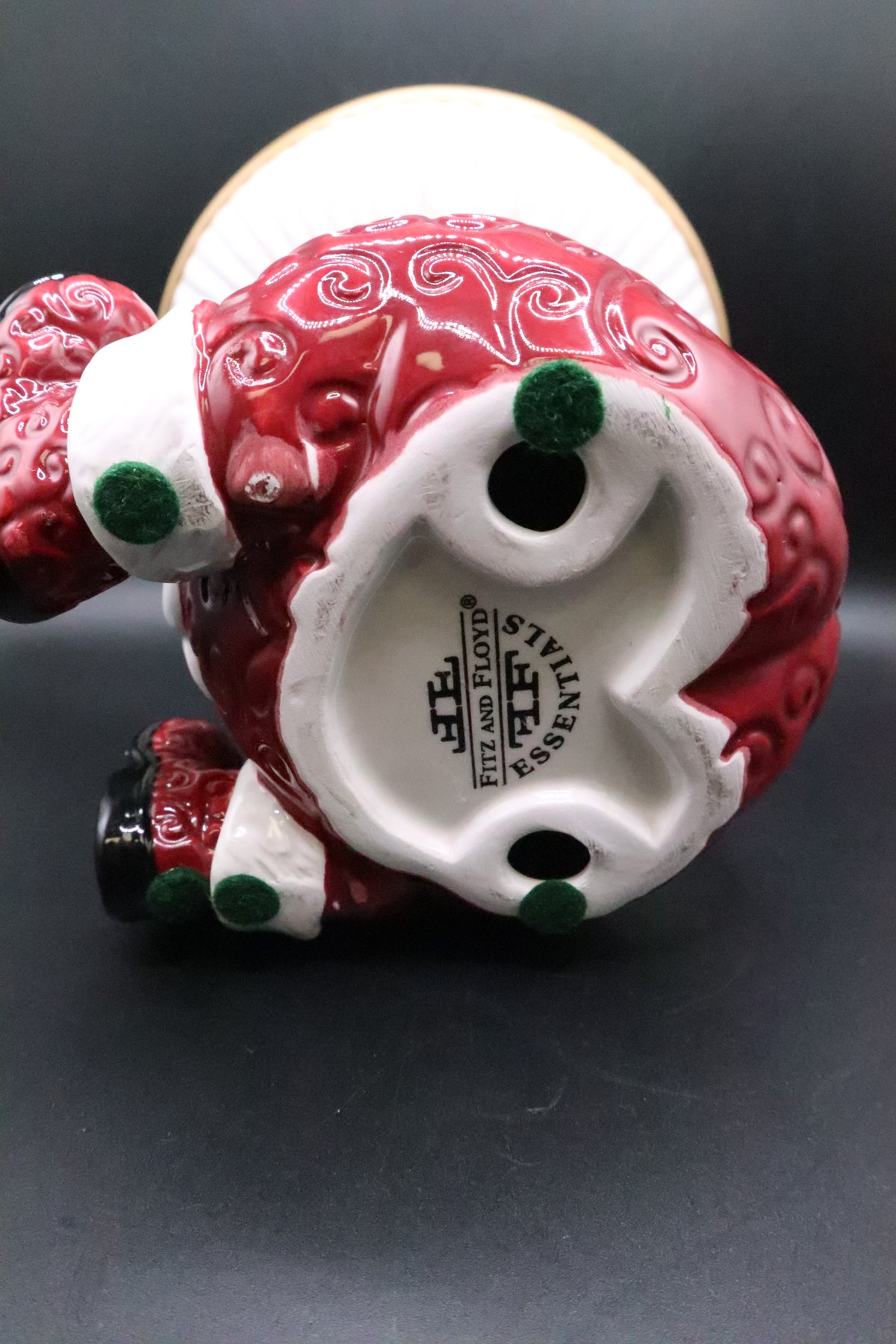 FITZ & FLOYD SANTA PILLAR CANDLE HOLDER