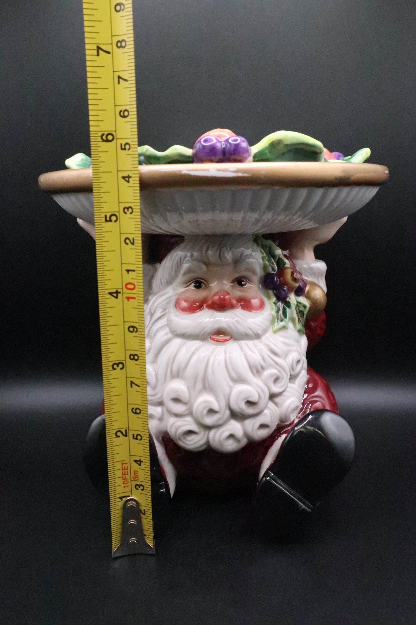 FITZ & FLOYD SANTA PILLAR CANDLE HOLDER