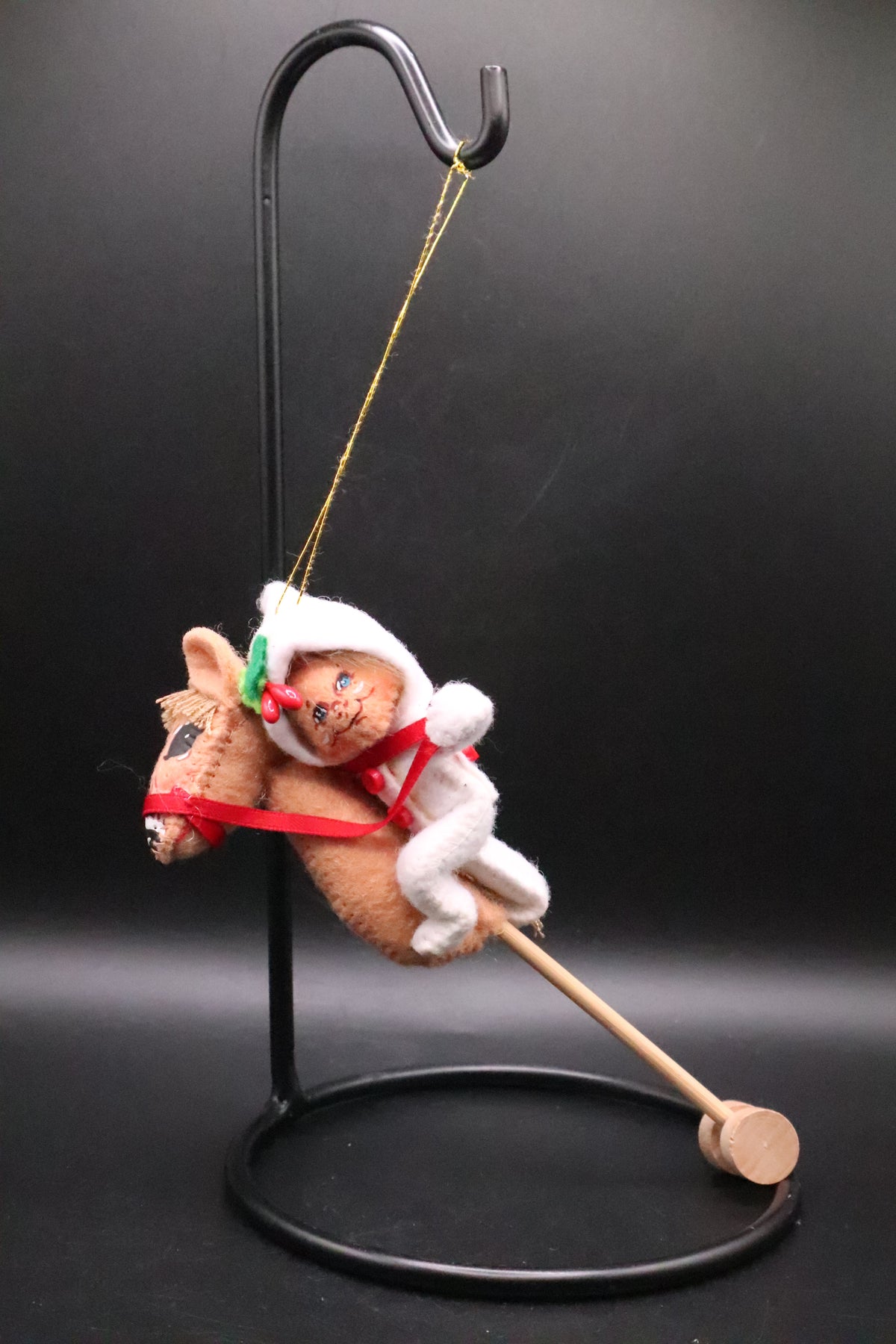 ANNALEE 3" PJ KID ON STICK HORSE 2010