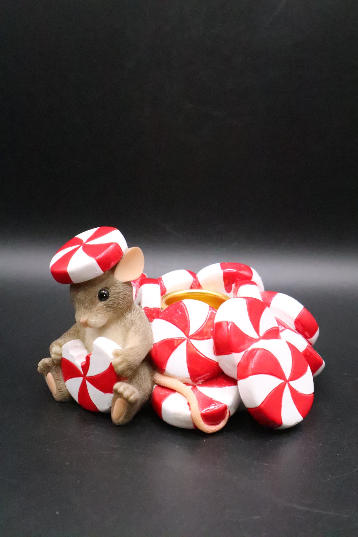 CHARMING TALES CANDY CANE CANDLE HOLDER