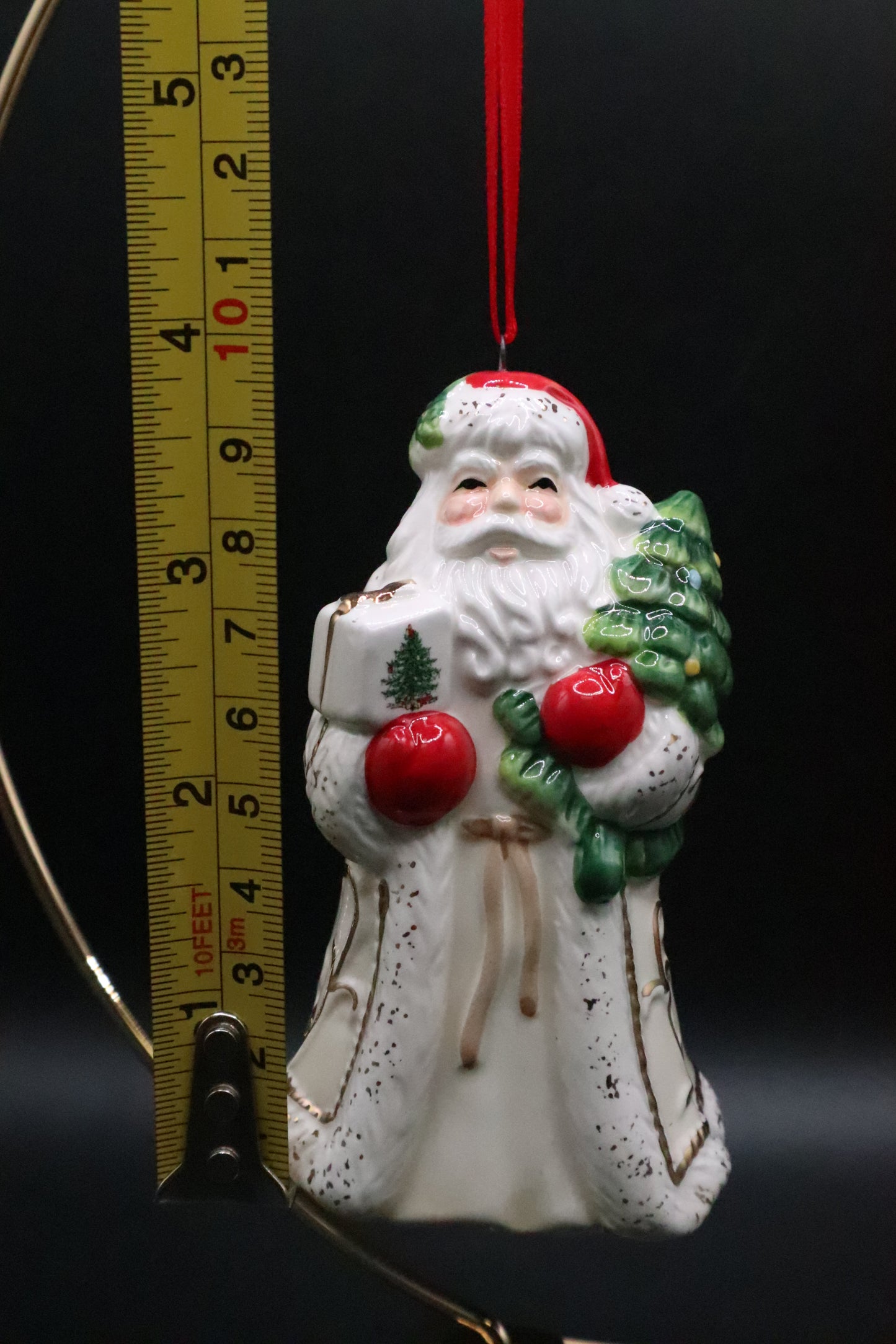 SPODE CHRISTMAS TREE SANTA ORNAMENT WITH BOX