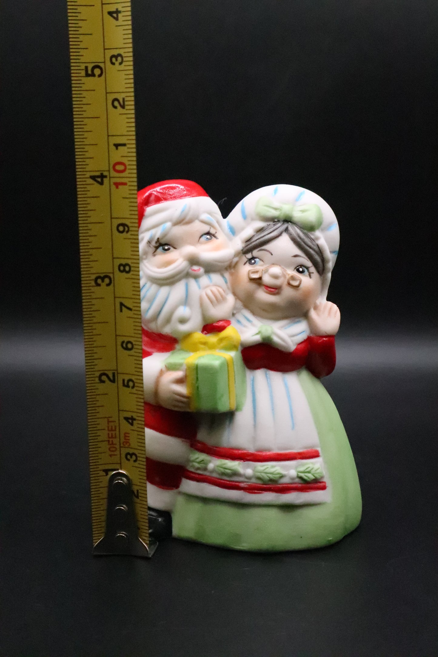 VINTAGE MR. & MRS. SANTA CLAUS PORCELAIN BELL