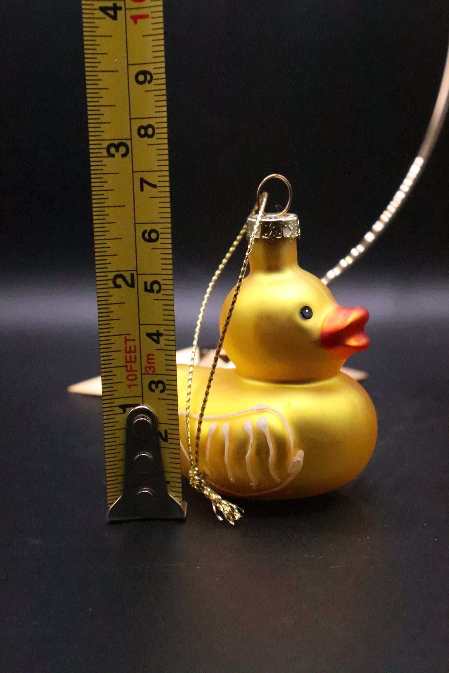 NORTHLIGHT YELLOW DUCK GLASS ORNAMENT