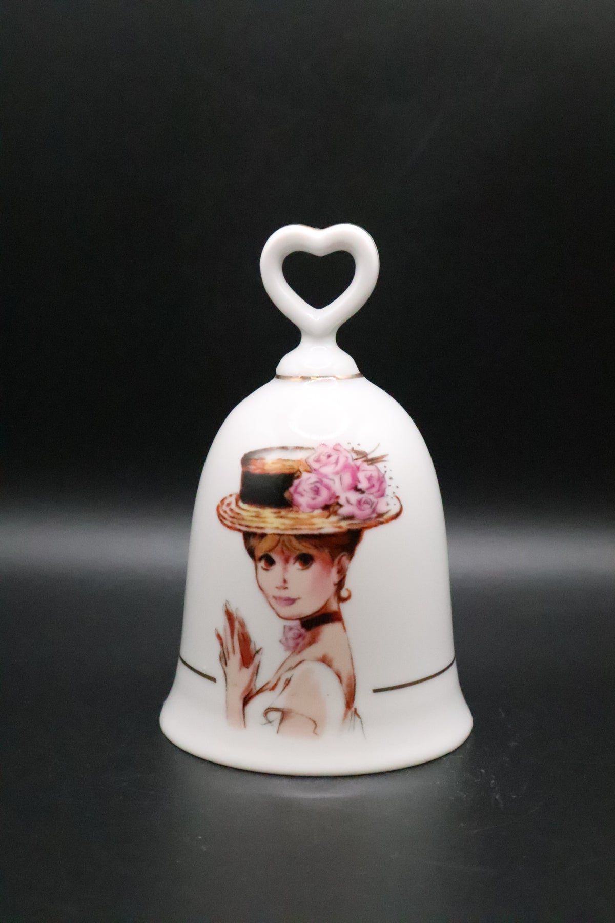VINTAGE LEGO JAPAN WOMAN WITH HAT PORCELAIN BELL