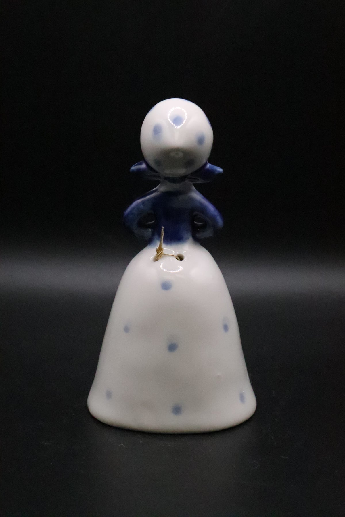 VINTAGE BLUE AND WHITE DUTCH GIRL PORCELAIN BELL