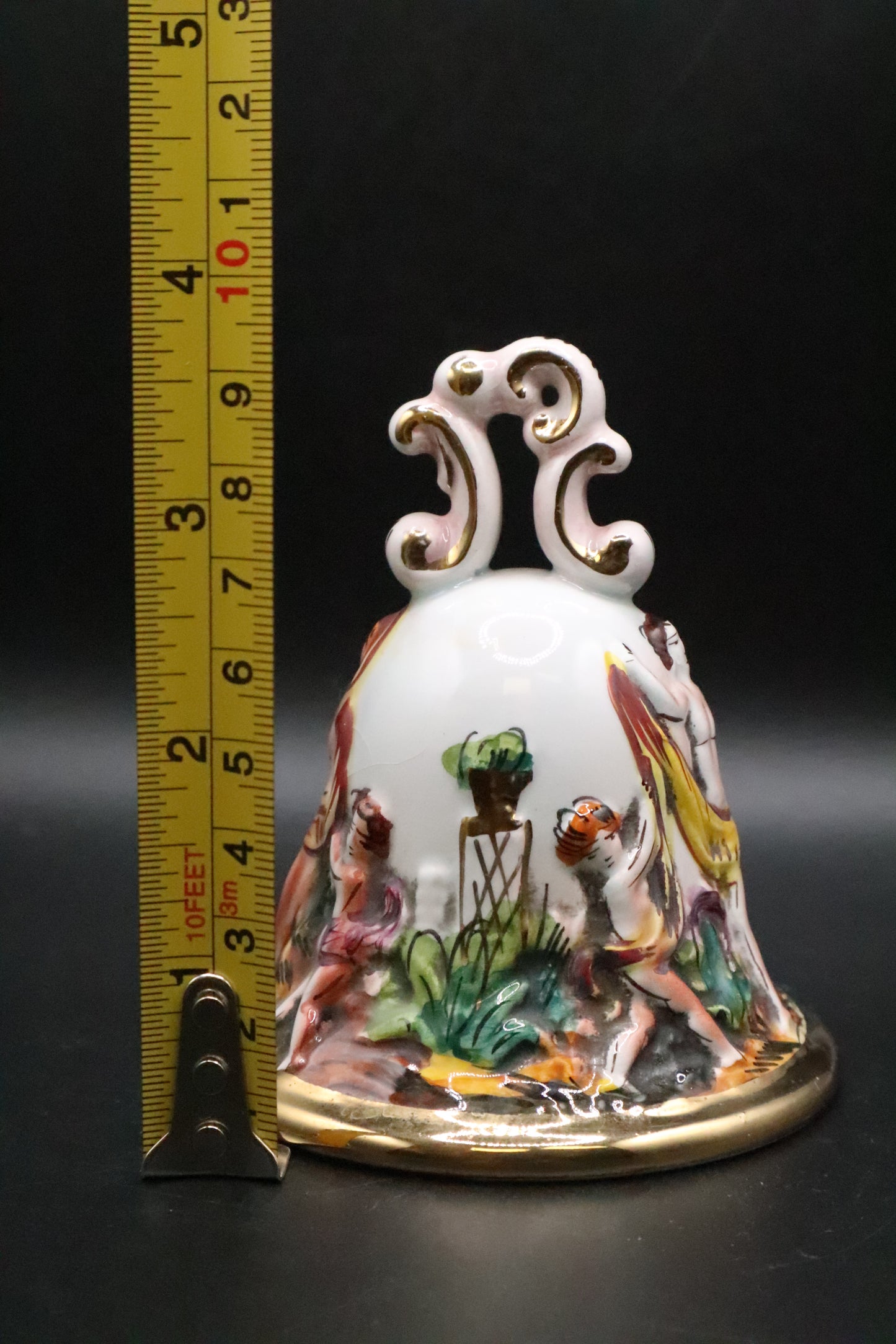 VINTAGE CAPODIMONTE ITALY PORCELAIN BELL