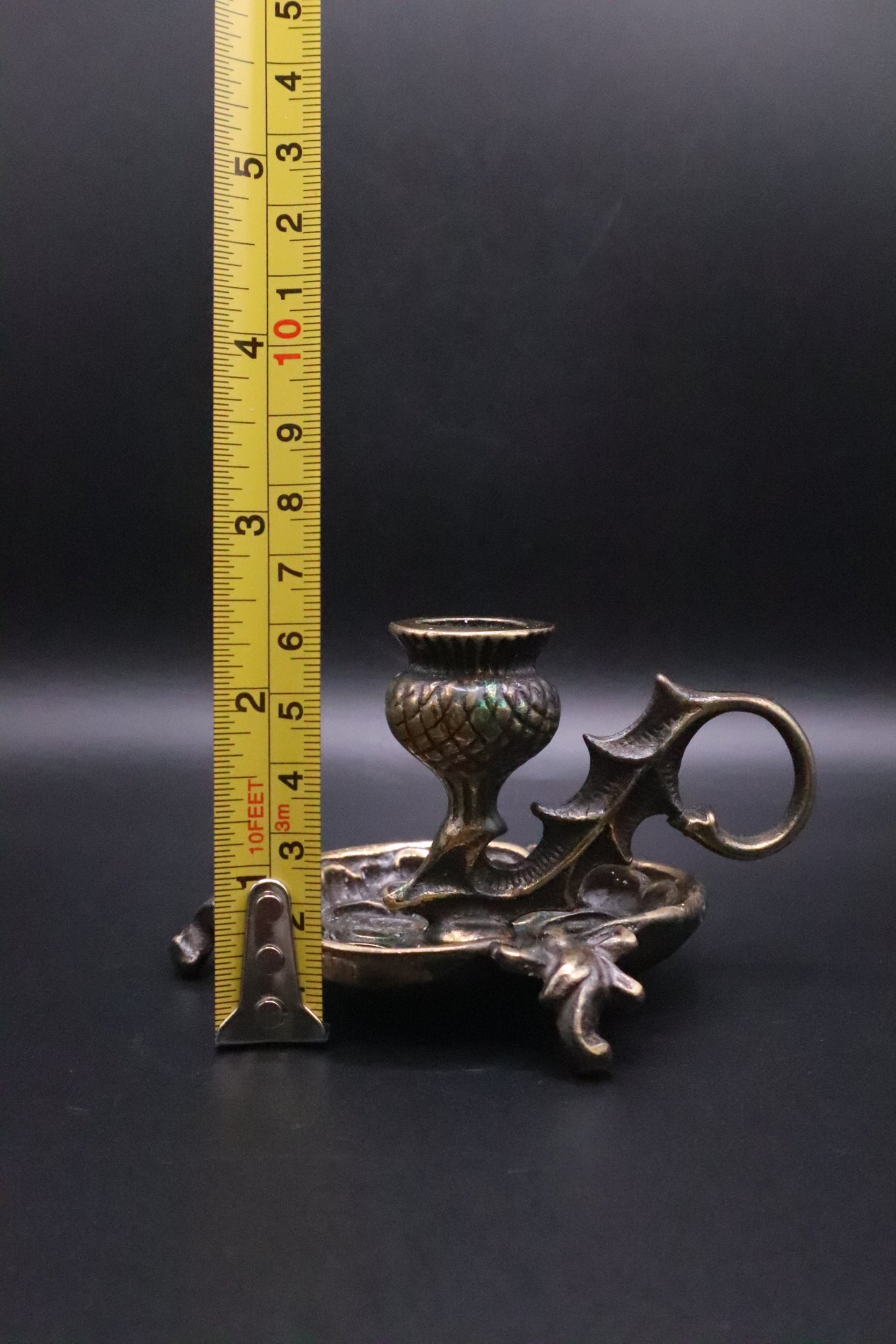 VINTAGE BRASS THISTLE CANDLEHOLDER