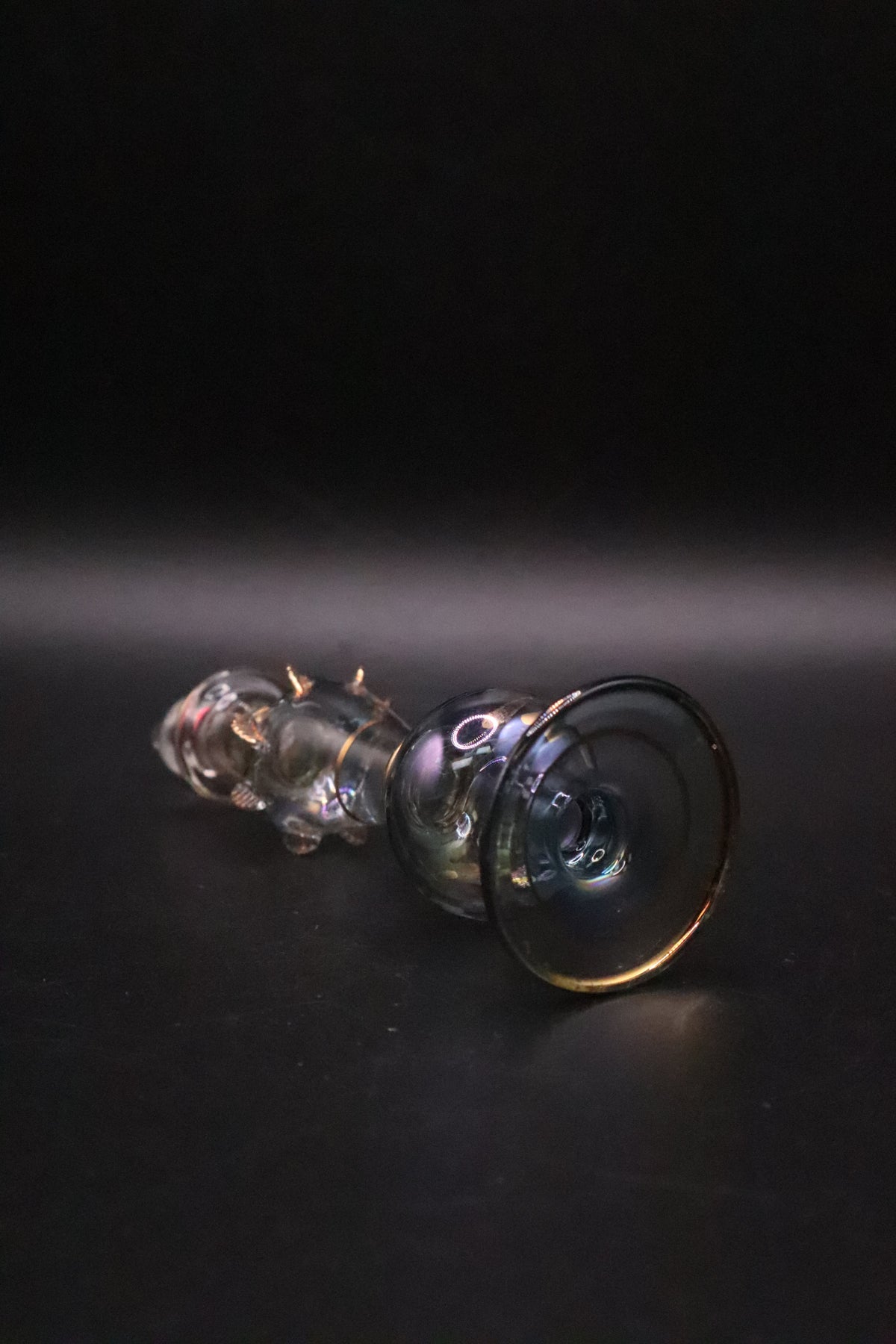 EGYPTIAN GLASS PERFUME BOTTLE CLEAR AND BABY BLUE (AS IS)
