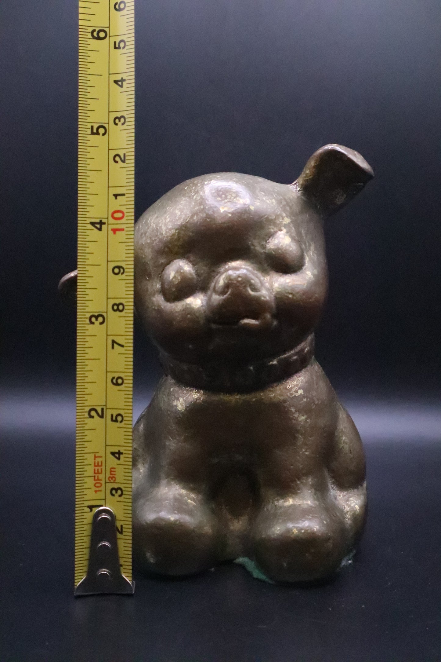 ANTIQUE BRASS FIDO DOG BANK