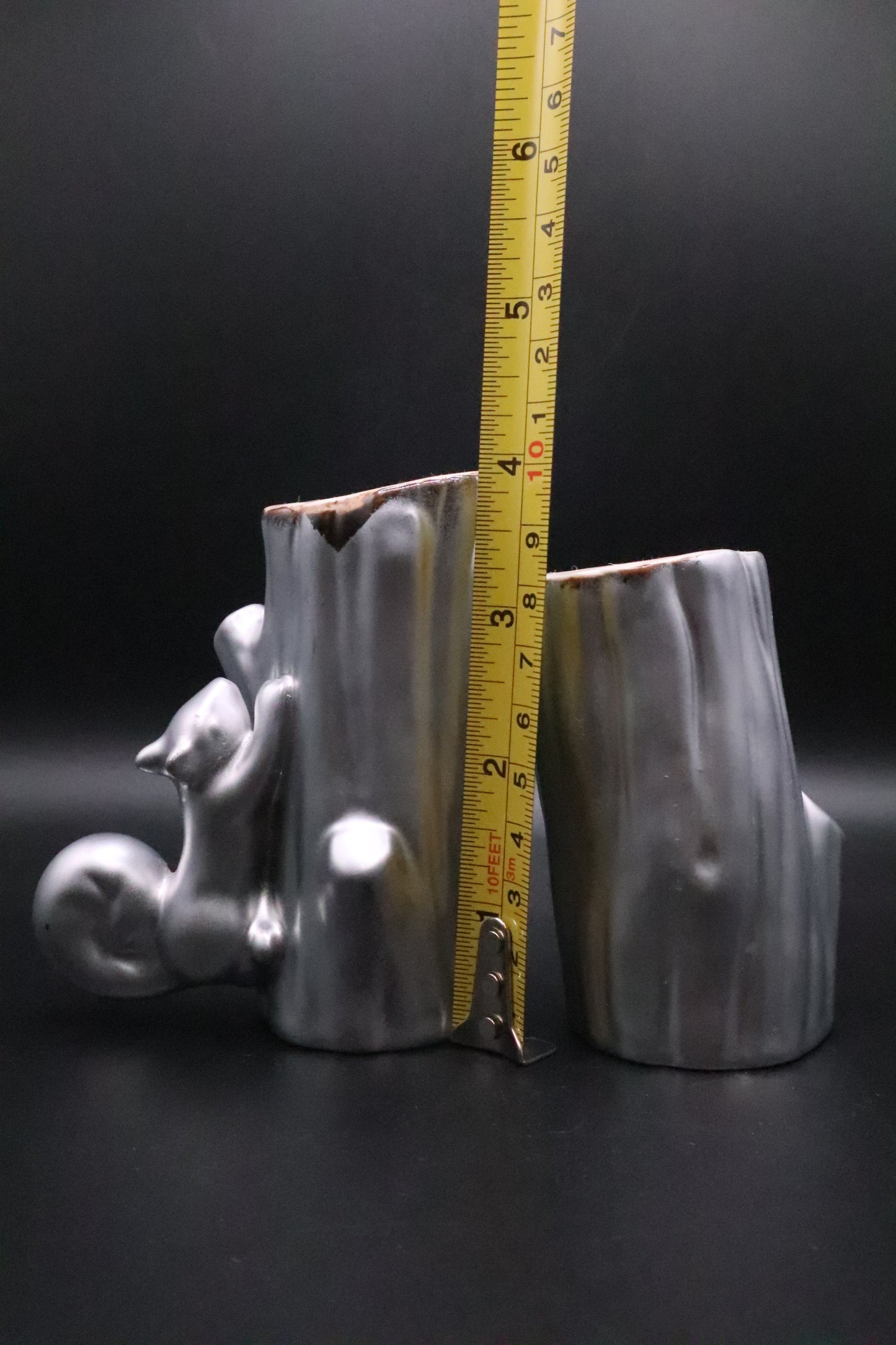 POTTERY BARN CERAMIC SQUIRREL TREE TRUNK SALT AND PEPPER SHAKERS