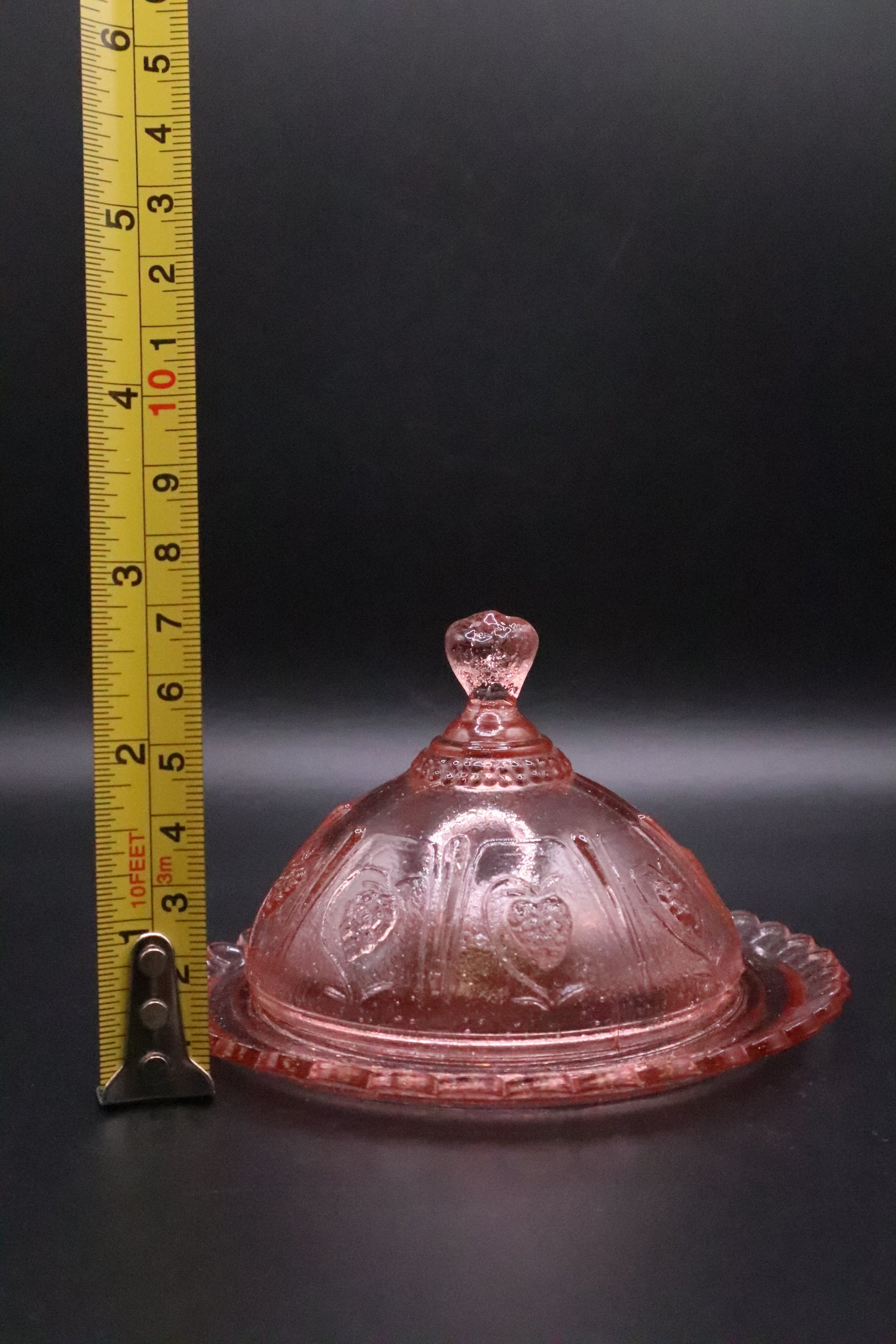 VINTAGE EAPG PINK MINI BUTTER DISH