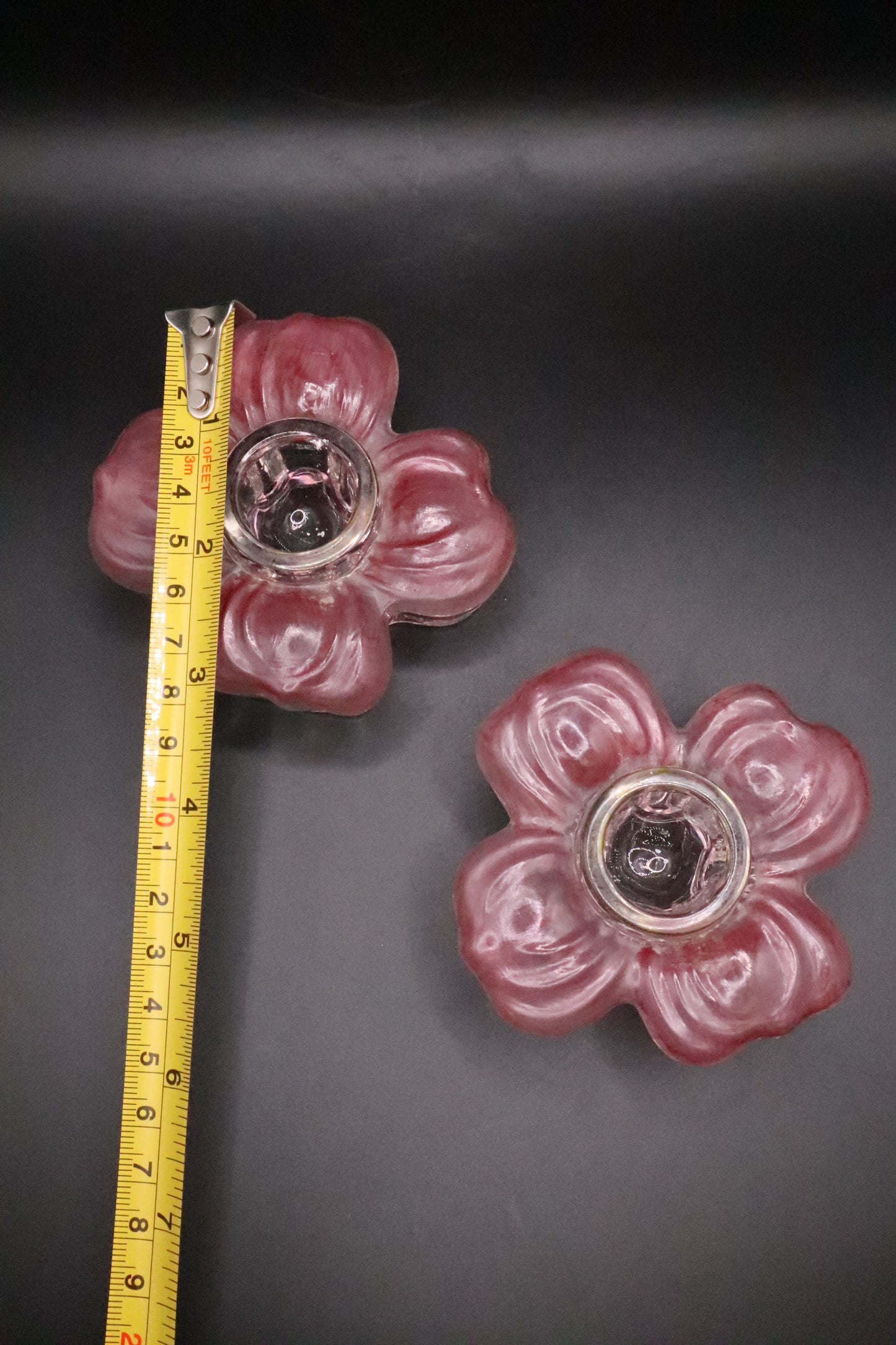COLONY CRYSTAL PINK DOGWOOD FLORAL CANDLEHOLDER (SET OF 2)