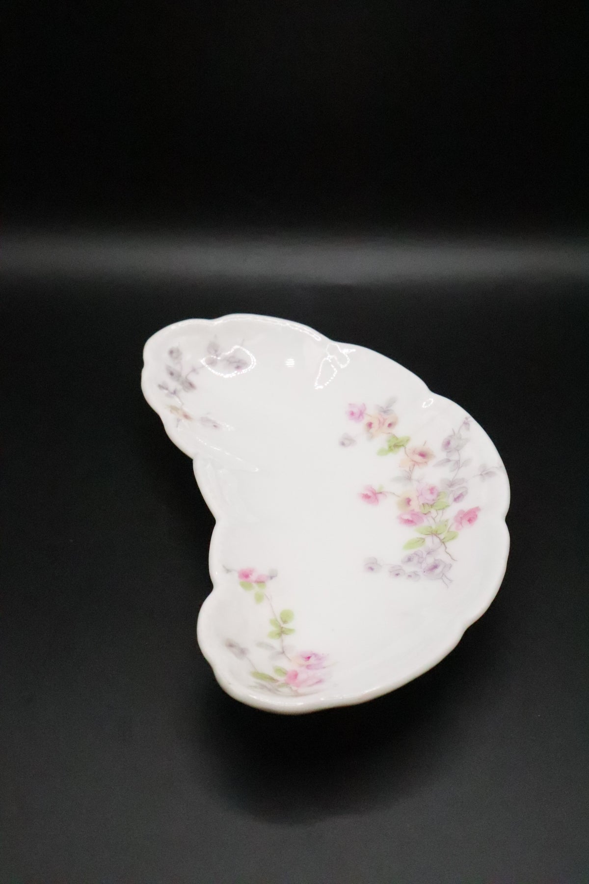 BASSETT AUSTRIA LIMOGES FLORAL BONE DISH SET OF 3