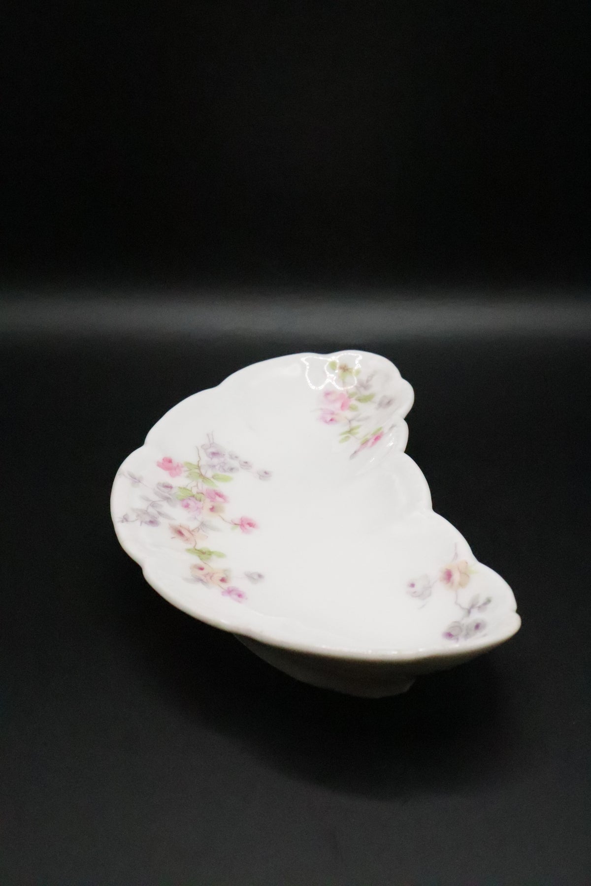 BASSETT AUSTRIA LIMOGES FLORAL BONE DISH SET OF 3