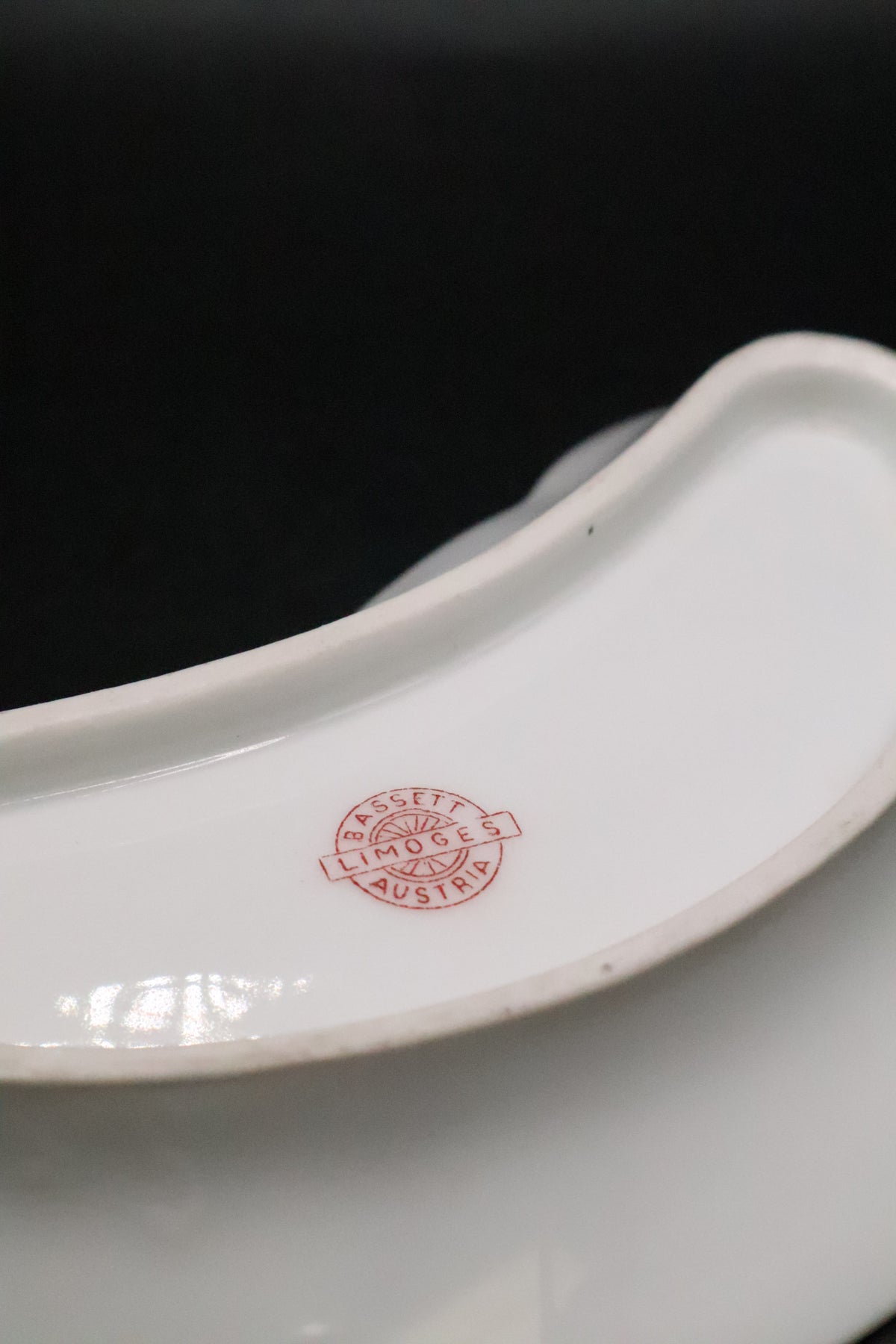 BASSETT AUSTRIA LIMOGES FLORAL BONE DISH SET OF 3