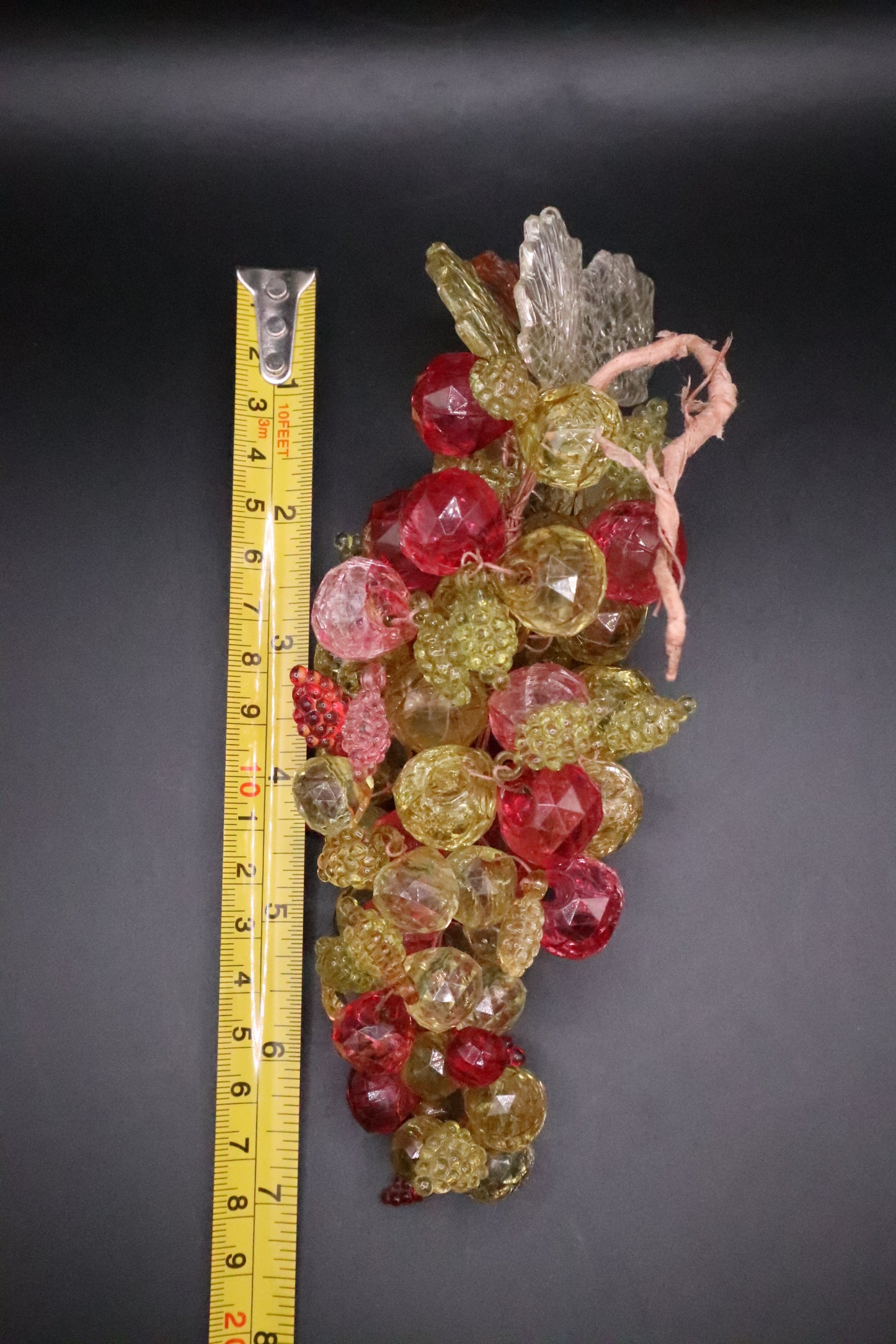 VINTAGE MCM PINK/AMBER LUCITE GRAPE CLUSTER