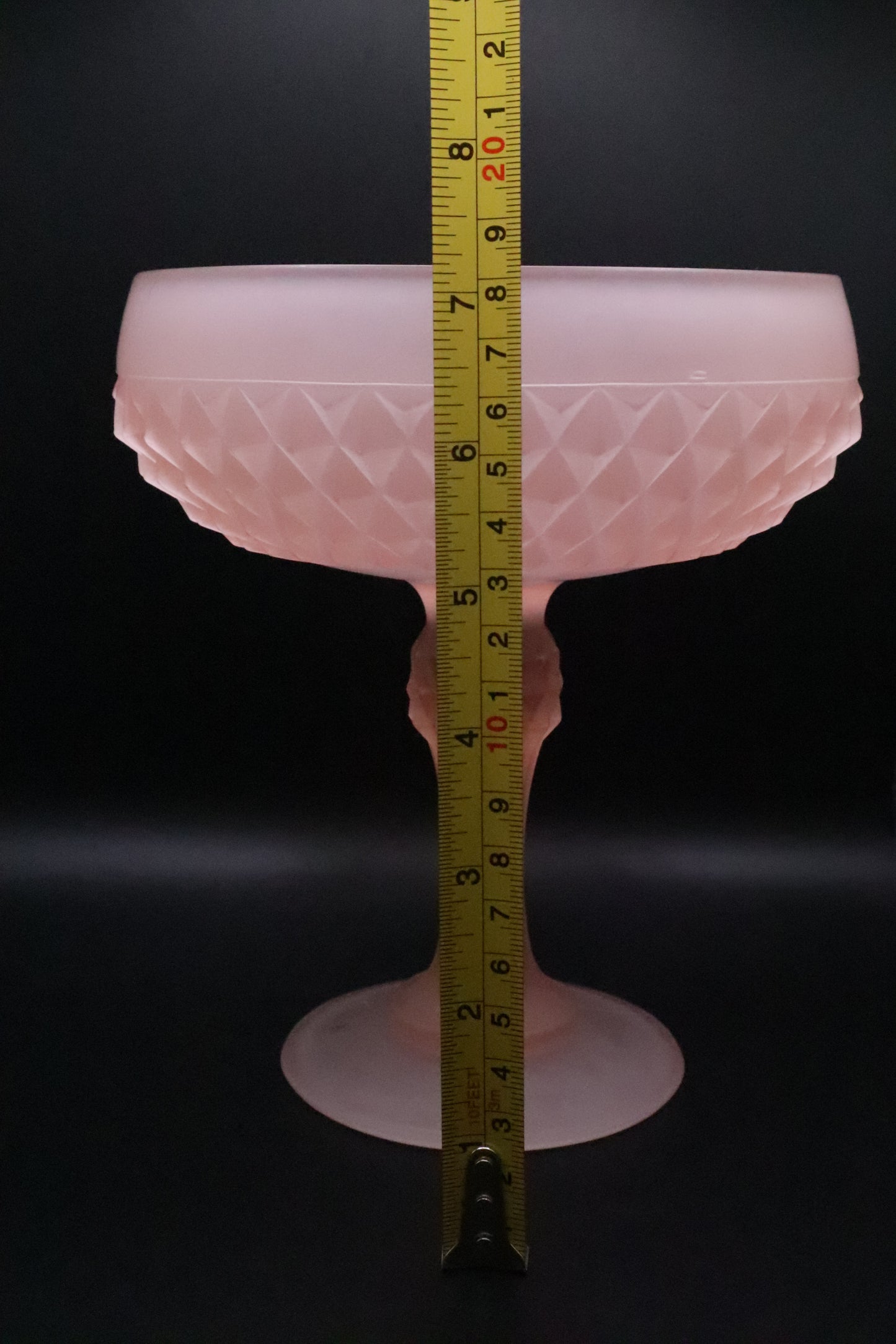 INDIANA PINK SATIN GLASS PEDESTAL