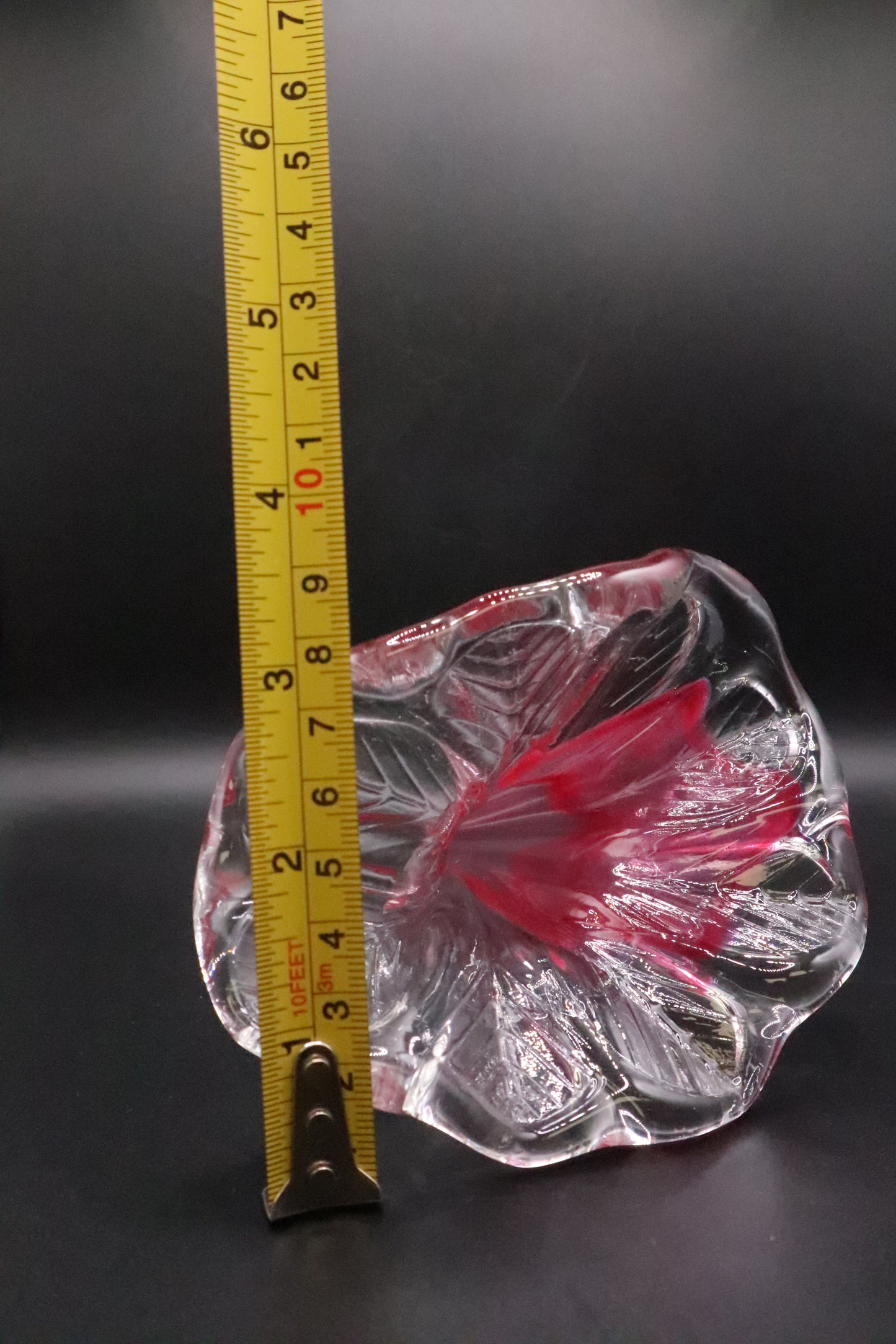 HAND BLOWN PINK ART GLASS FLOWER