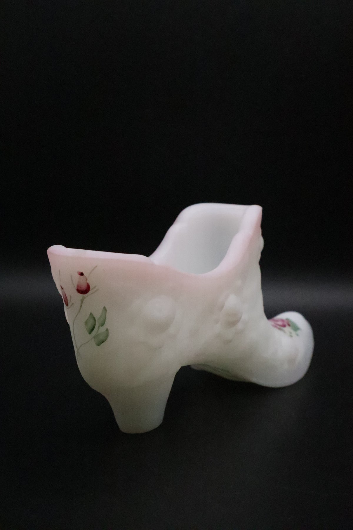 FENTON WHITE SATIN ROSE FLORAL SLIPPER