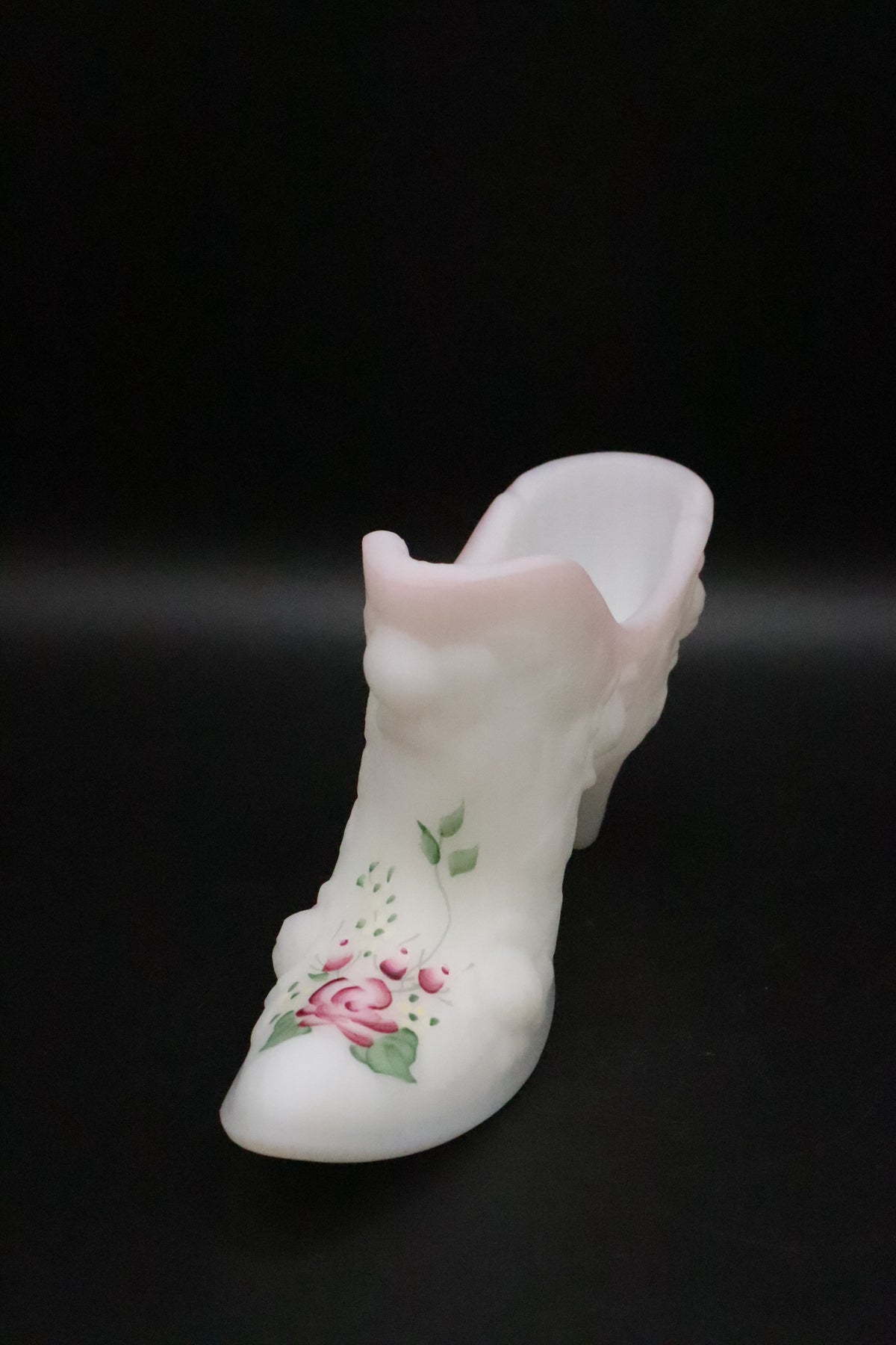 FENTON WHITE SATIN ROSE FLORAL SLIPPER