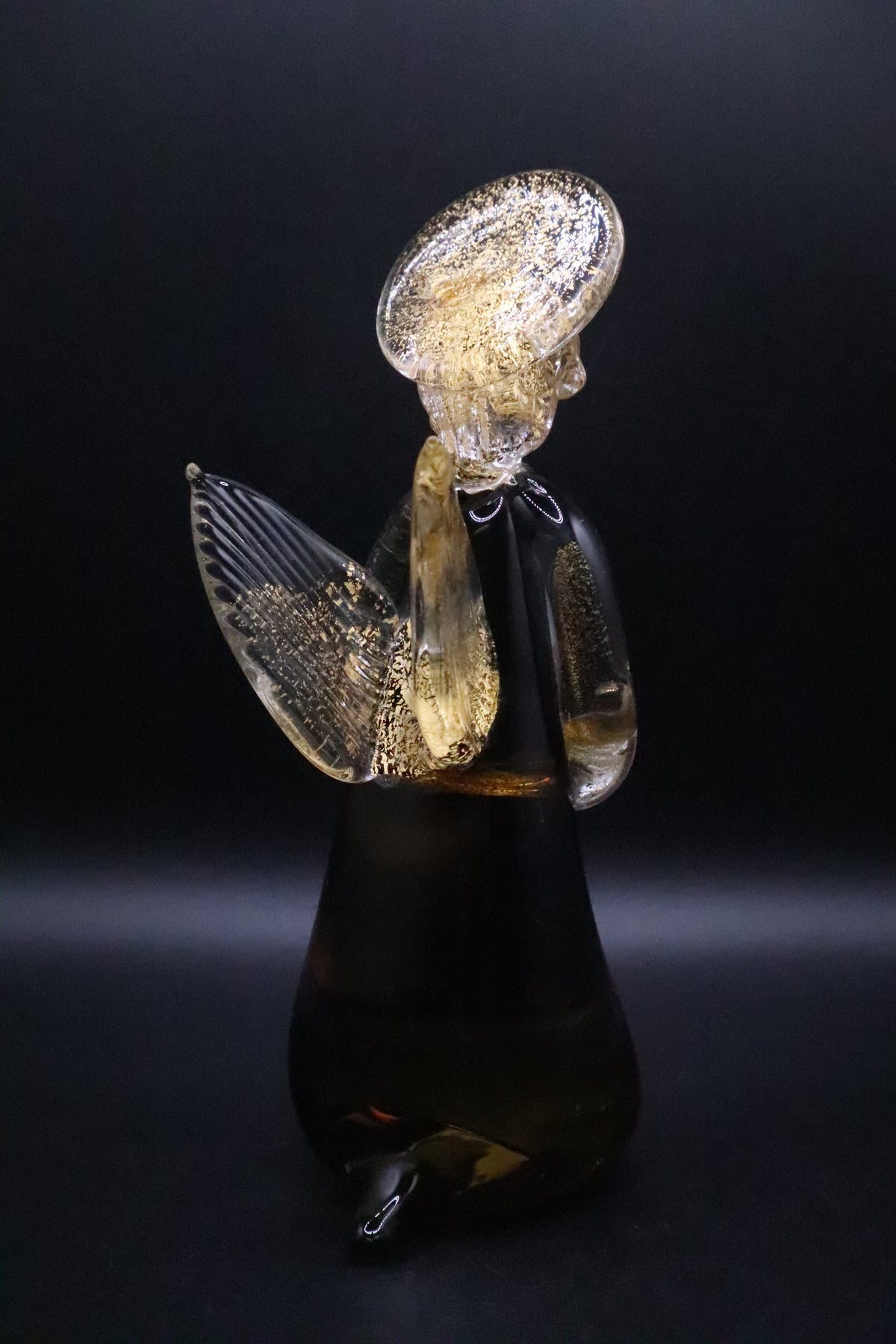 MURANO AMBER GOLD ANGEL FIGURINE