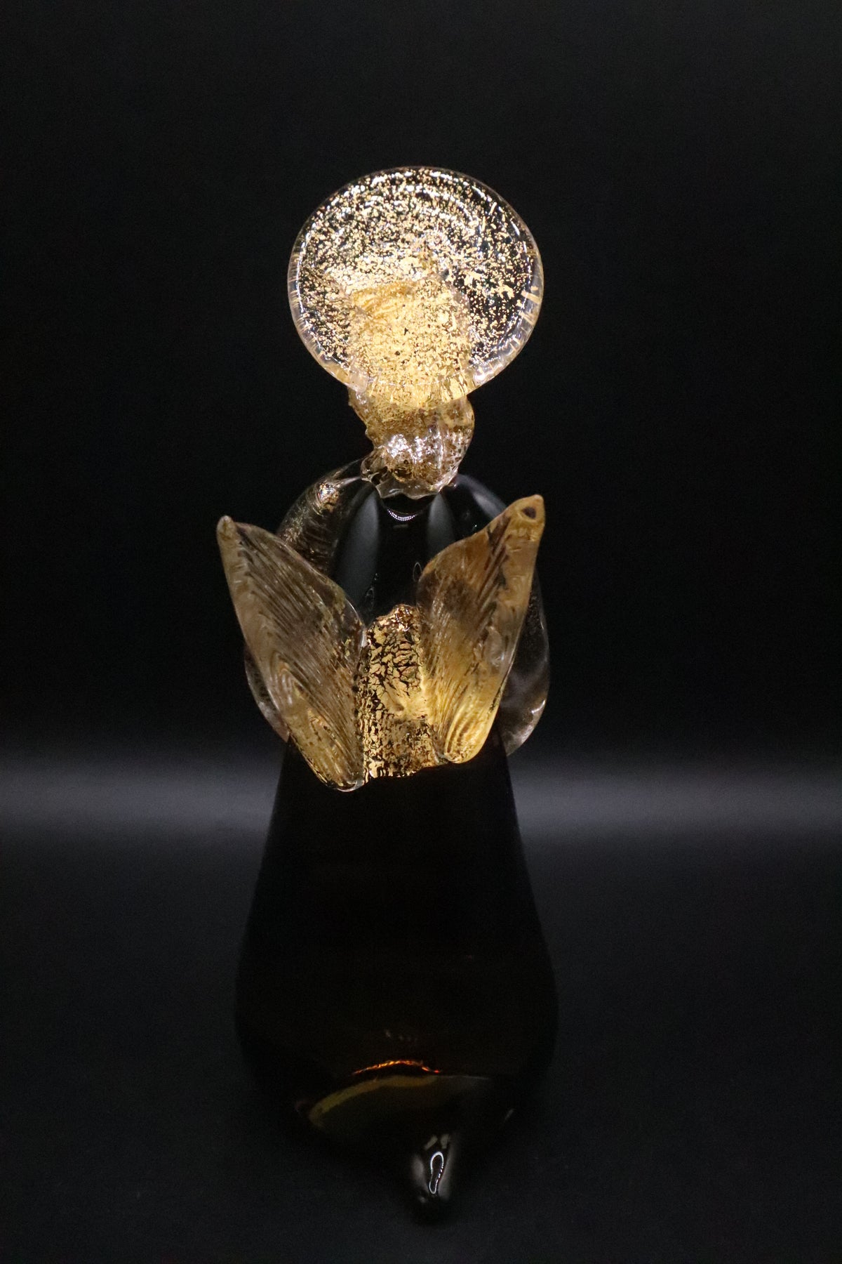 MURANO AMBER GOLD ANGEL FIGURINE