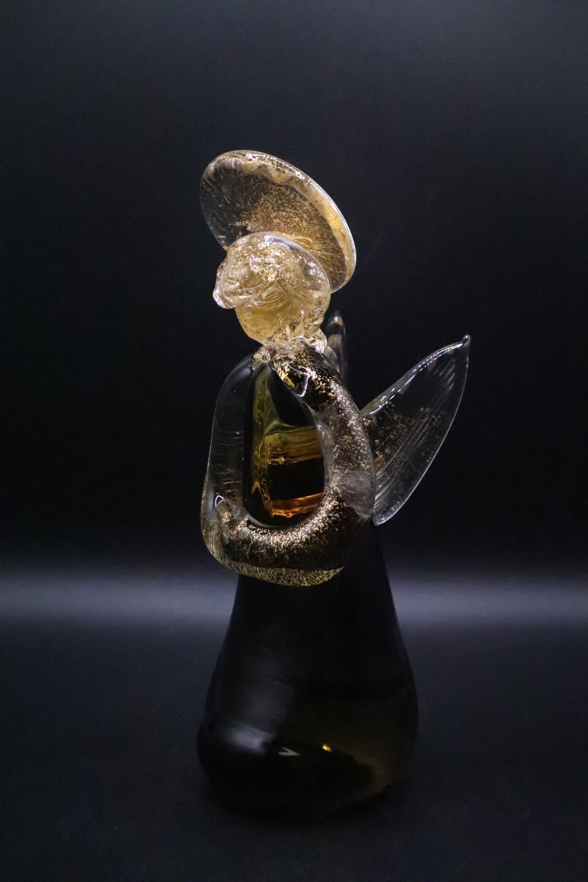 MURANO AMBER GOLD ANGEL FIGURINE