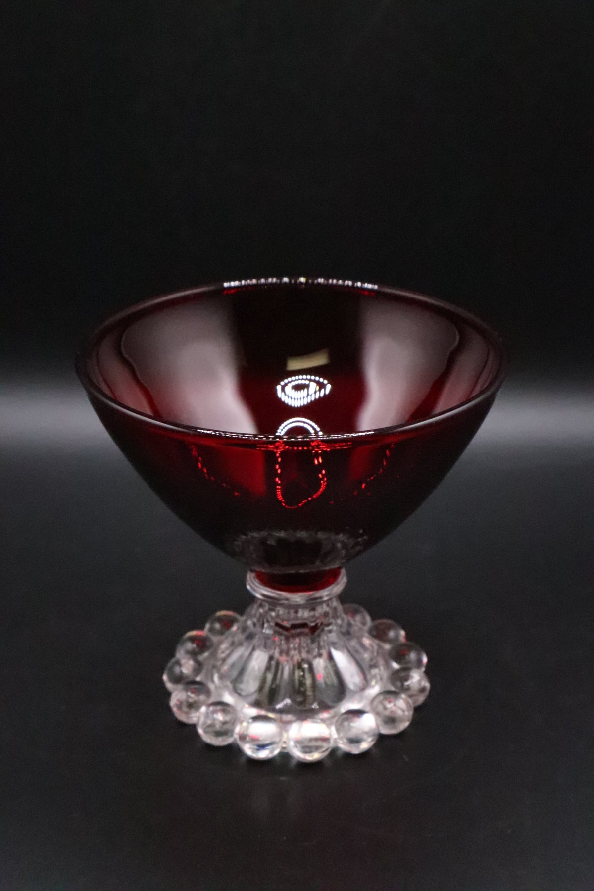 RUBY RED BOOPIE SHERBET GLASS ANCHOR HOCKING SET OF 4