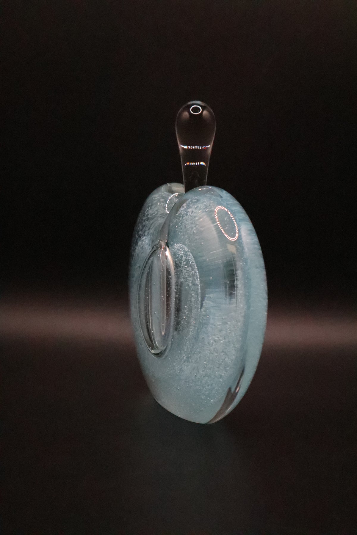 NOBROT GLASS PERFUME BOTTLE POWDER BLUE SIGNED
