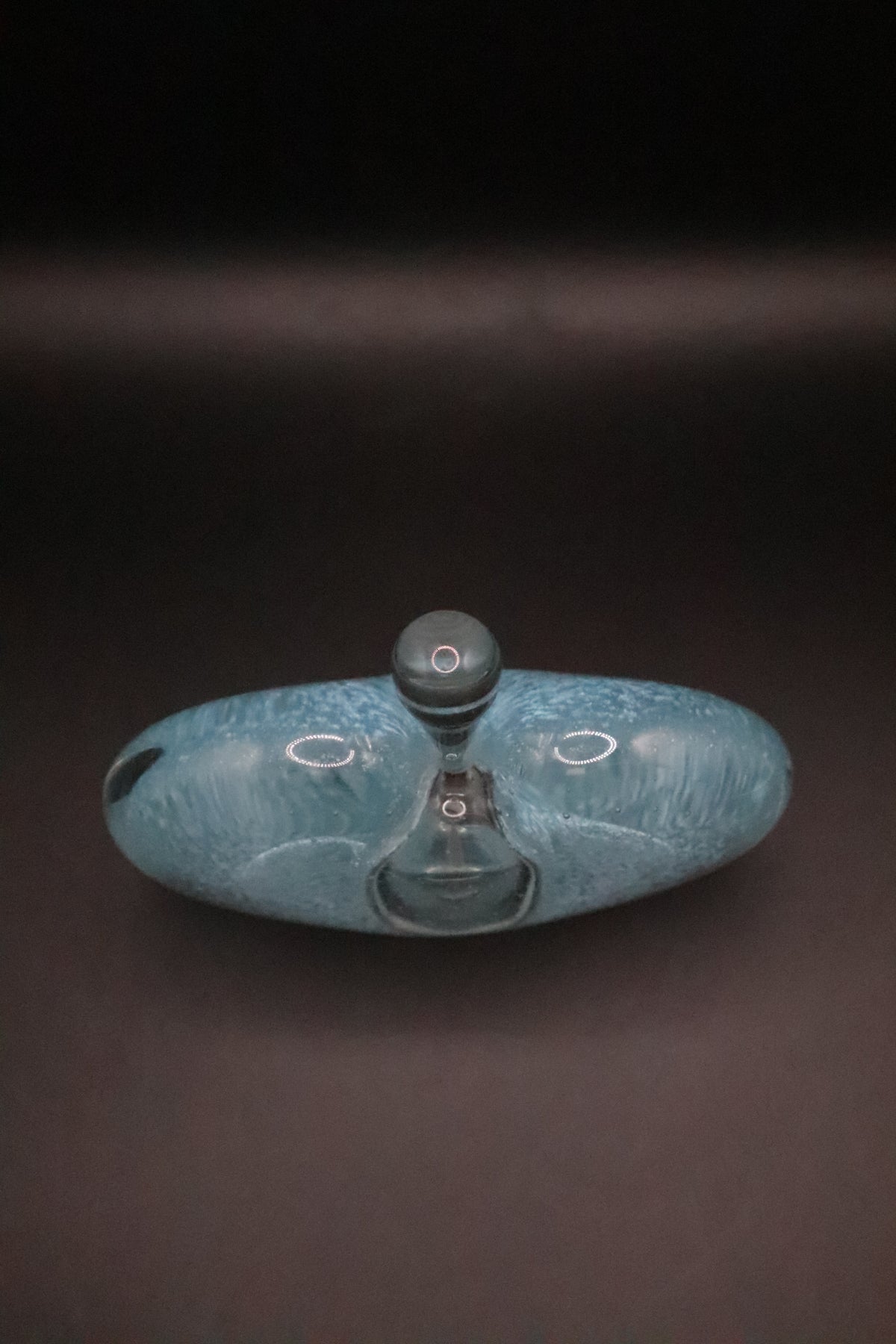 NOBROT GLASS PERFUME BOTTLE POWDER BLUE SIGNED