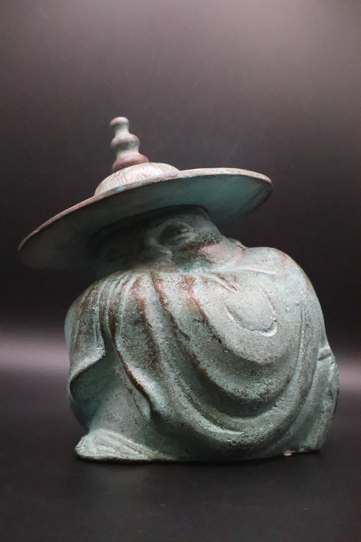 VINTAGE SLEEPING BUDDHA BRASS SCULPTURE