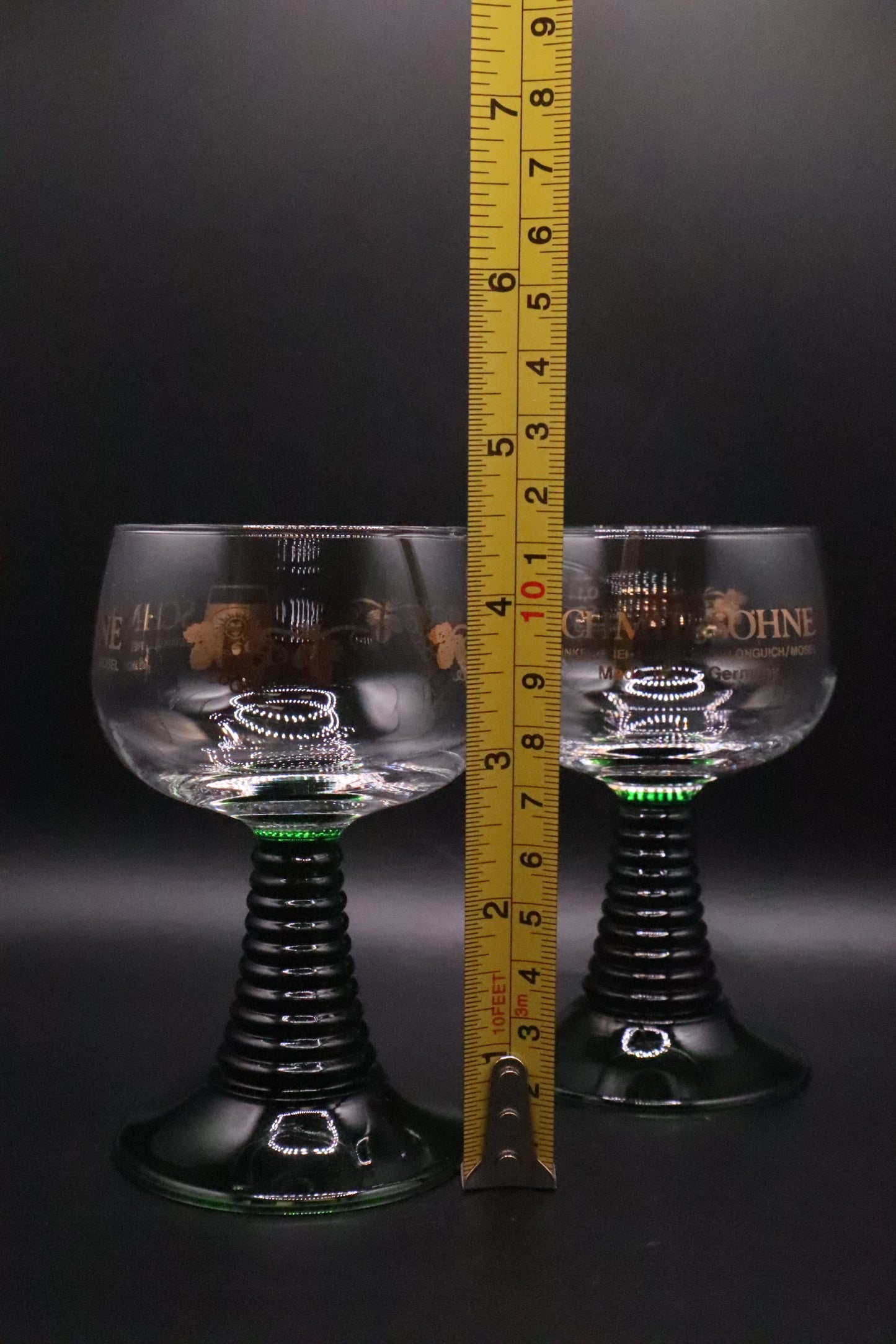 VINTAGE SCHMITT SÖHNE WINERY GERMAN WINE GLASSES (PAIR)