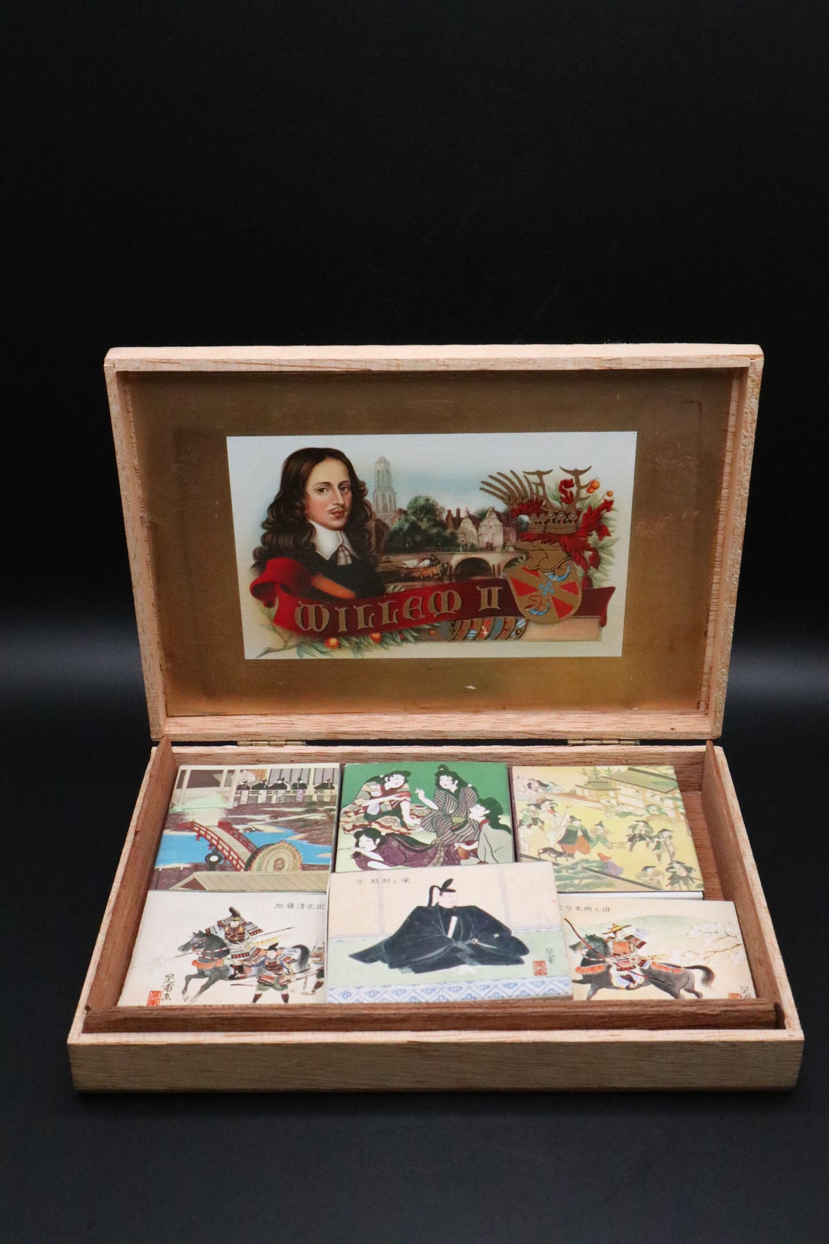 VINTAGE WILLEM II KINGS RANSOM ASST JAPANESE MATCH BOX WITH MATCHES (LOT OF 6) MADE IN HOLLAND