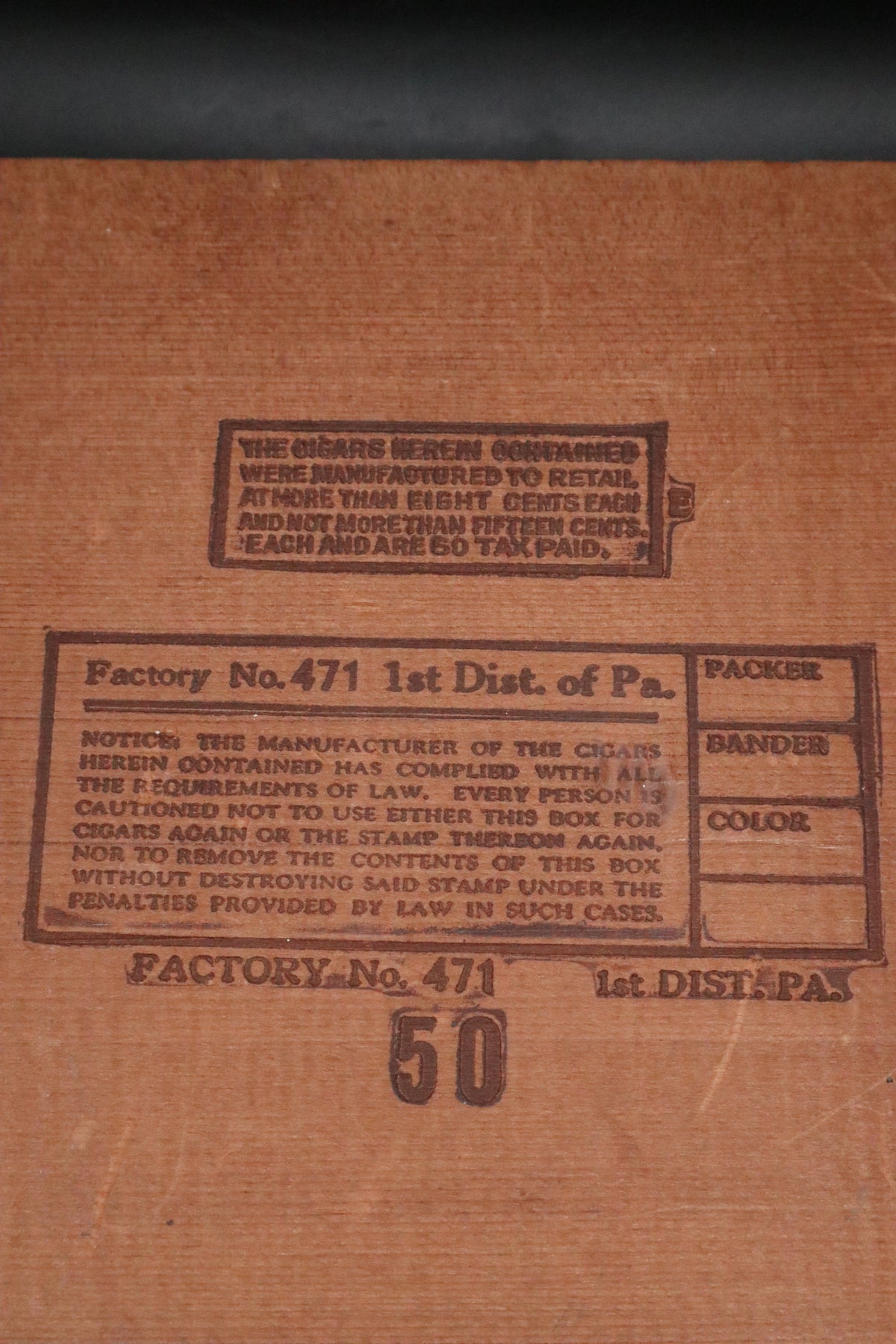 VINTAGE WEBSTER TOBACCO CO. CIGAR BOX WITH SAFETY MATCH BOXES (SET OF 12)