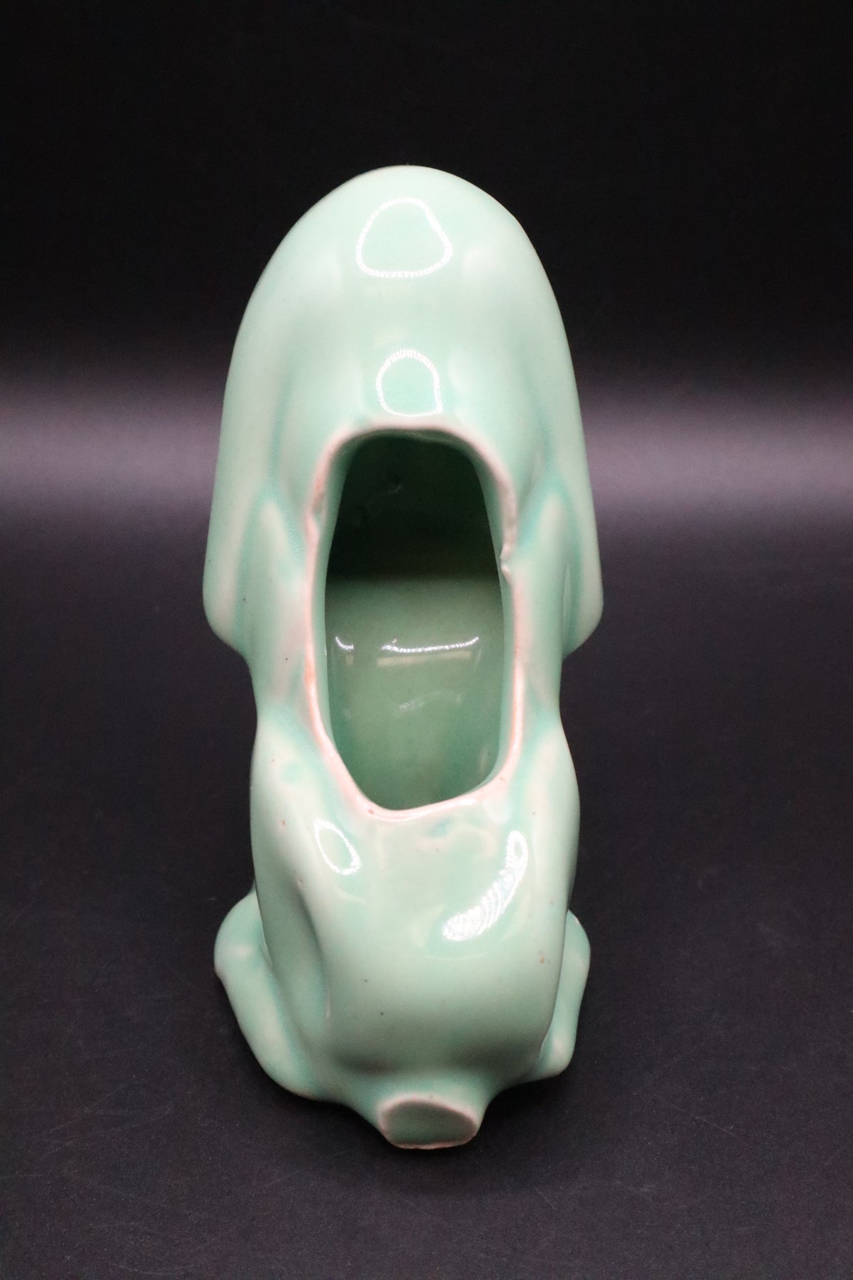 VINTAGE TURQUOISE DOG PLANTER