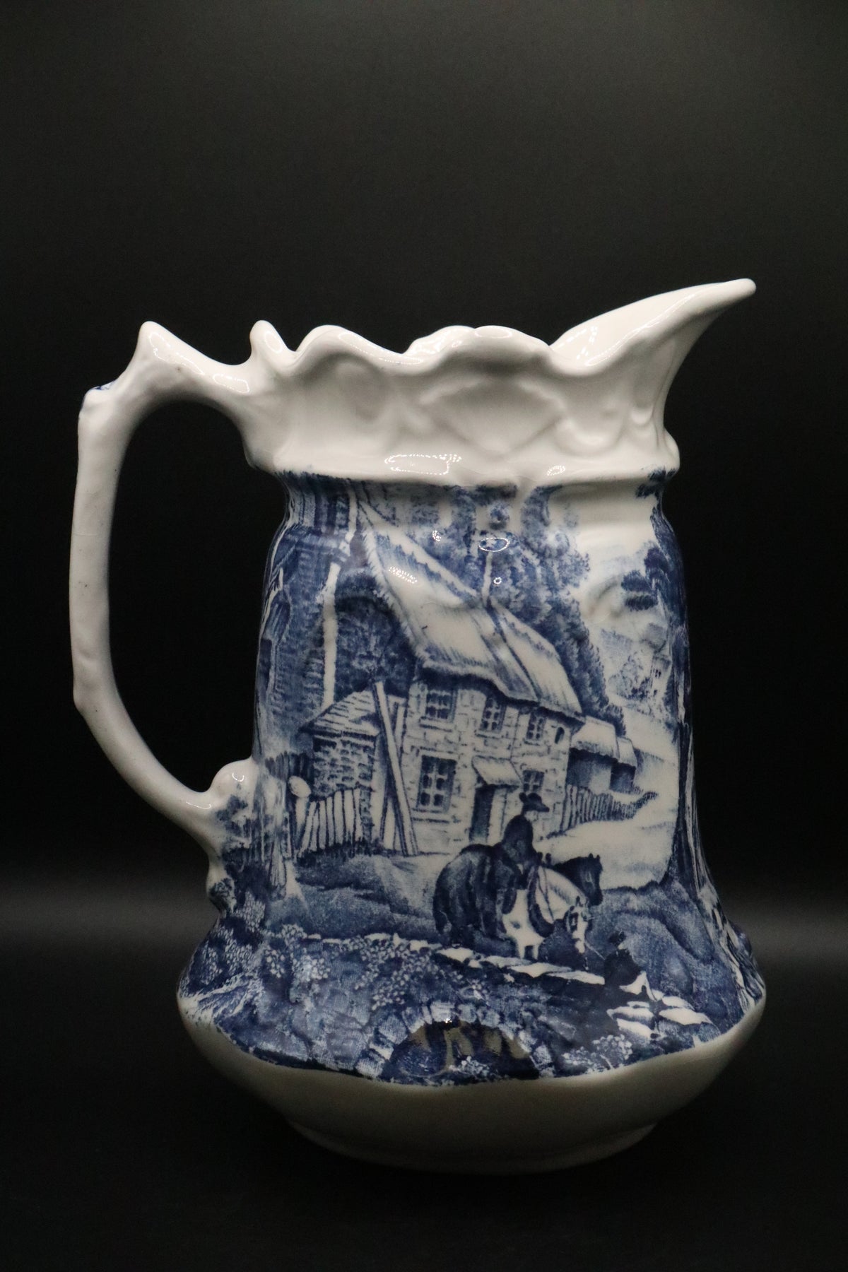 JAMES KENT "OLD FOLEY" BLUE TRANFER PATTERN MILK WATER PITCHER