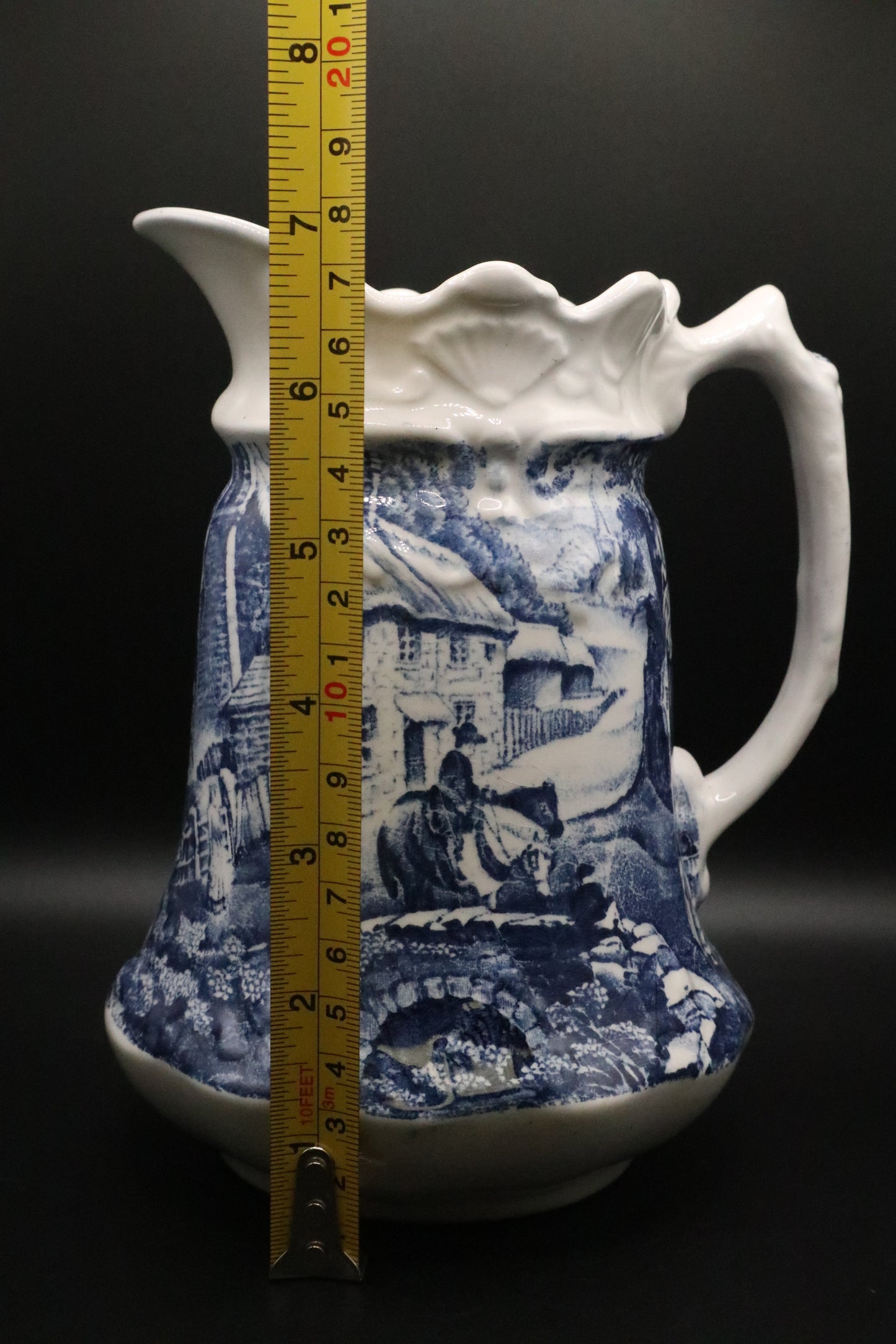 JAMES KENT "OLD FOLEY" BLUE TRANFER PATTERN MILK WATER PITCHER