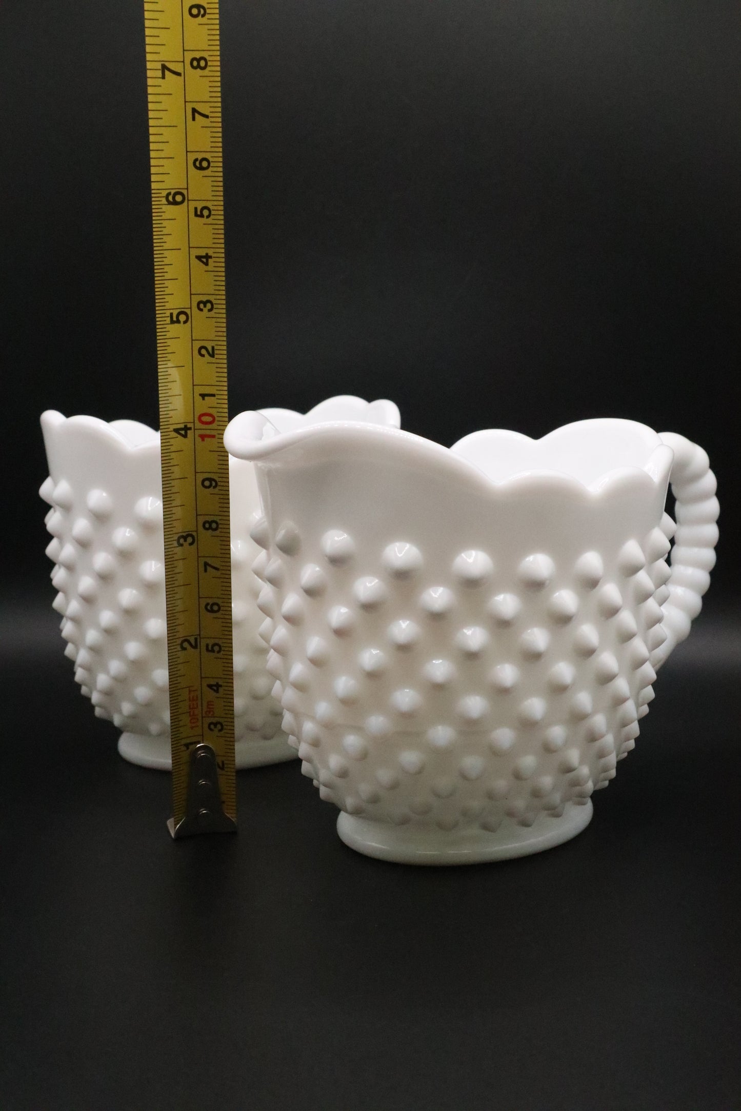 FENTON HOBNAIL MILK GLASS SUGAR AND CREAMER SET