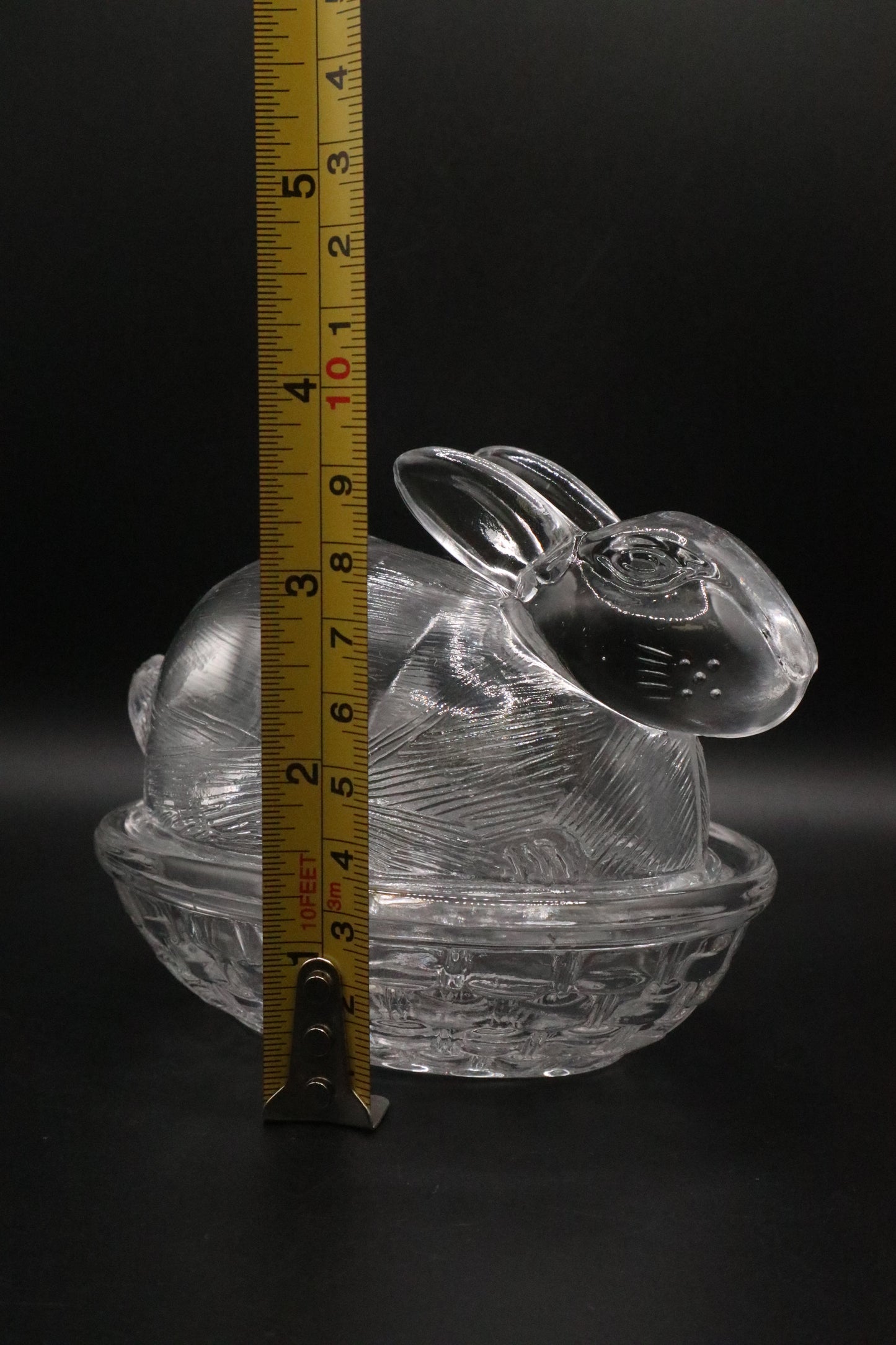 CLEAR GLASS NESTING BUNNY