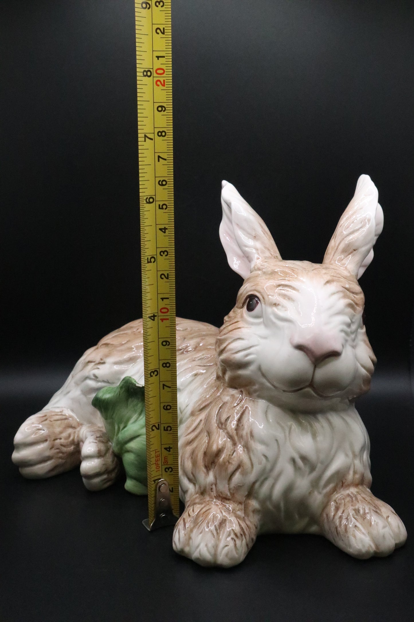 KALDUN & BOGLE RARE RETIRED CERAMIC RABBIT WITH LEAF (AS IS)