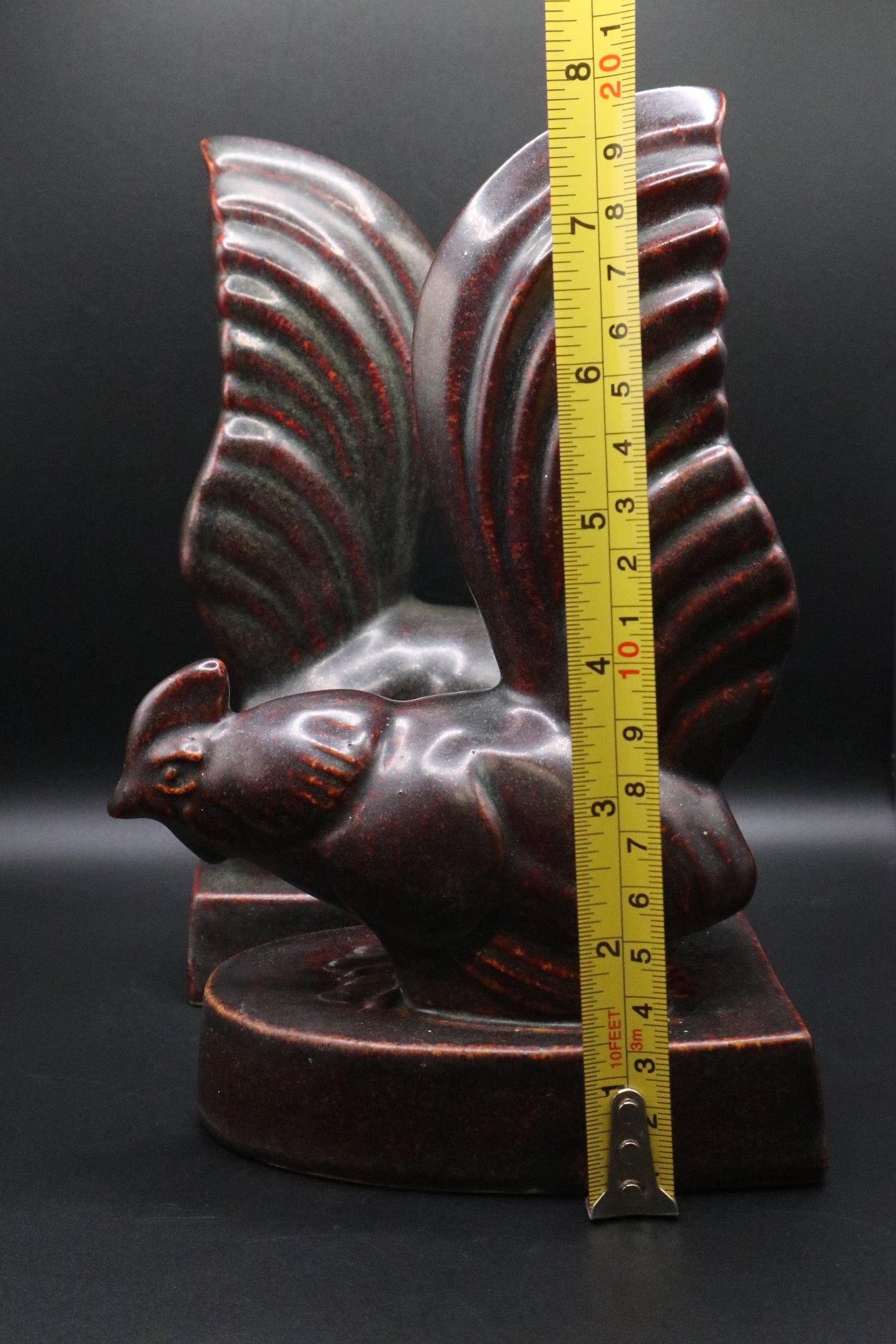 VINTAGE POTTERY ROOSTER MADE IN JAPAN BOOKENDS