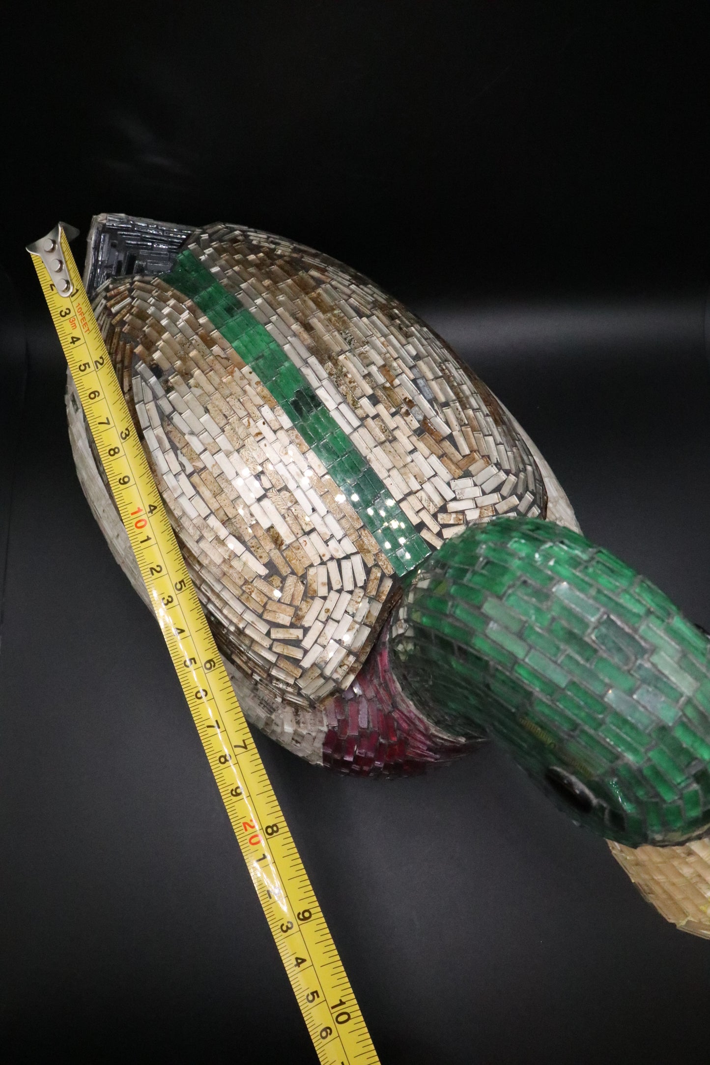 VINTAGE DUCK DECOY MOSAIC ART LIDDED SCULPTURE