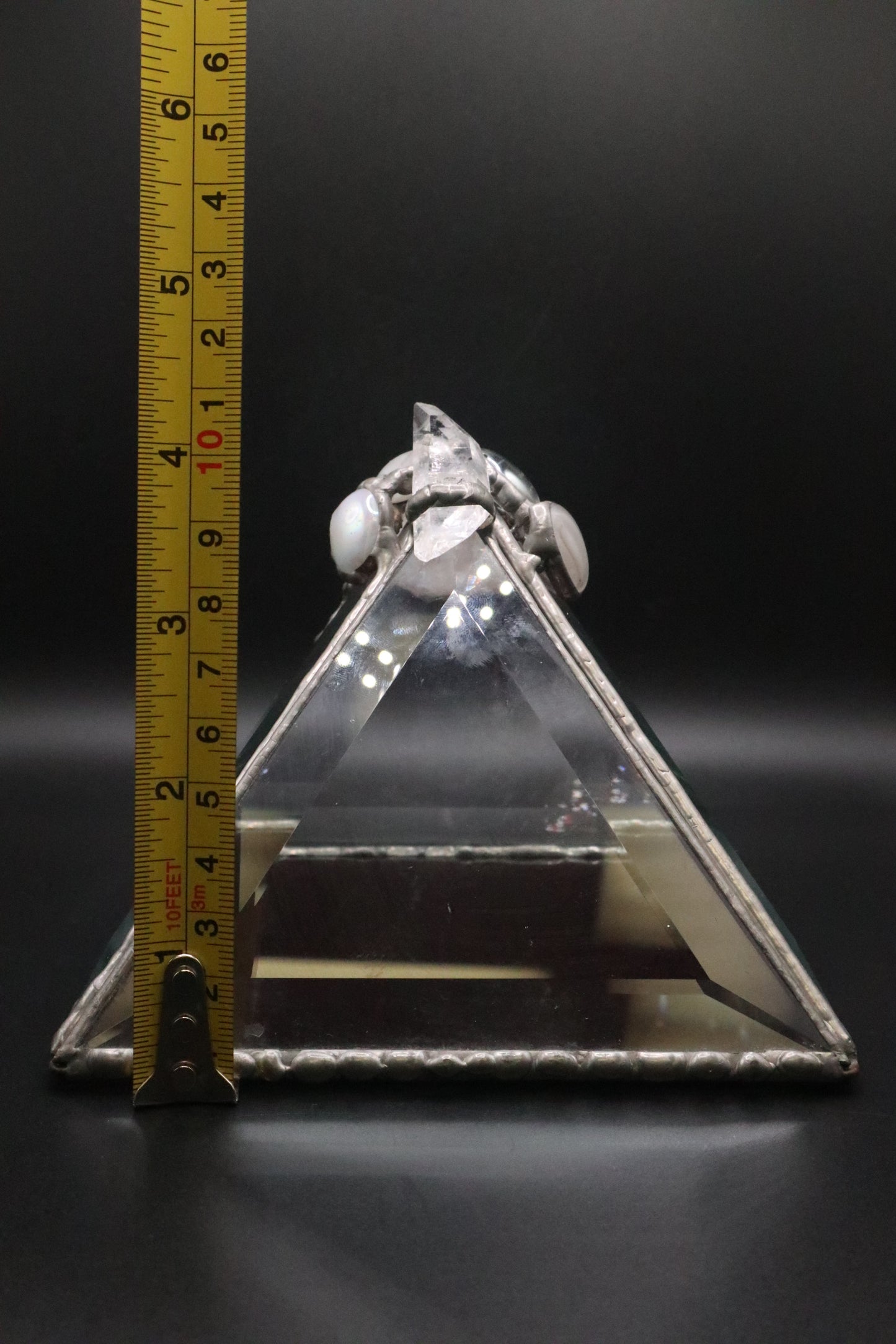 VINTAGE CRYSTAL TOP PYRAMID BOX
