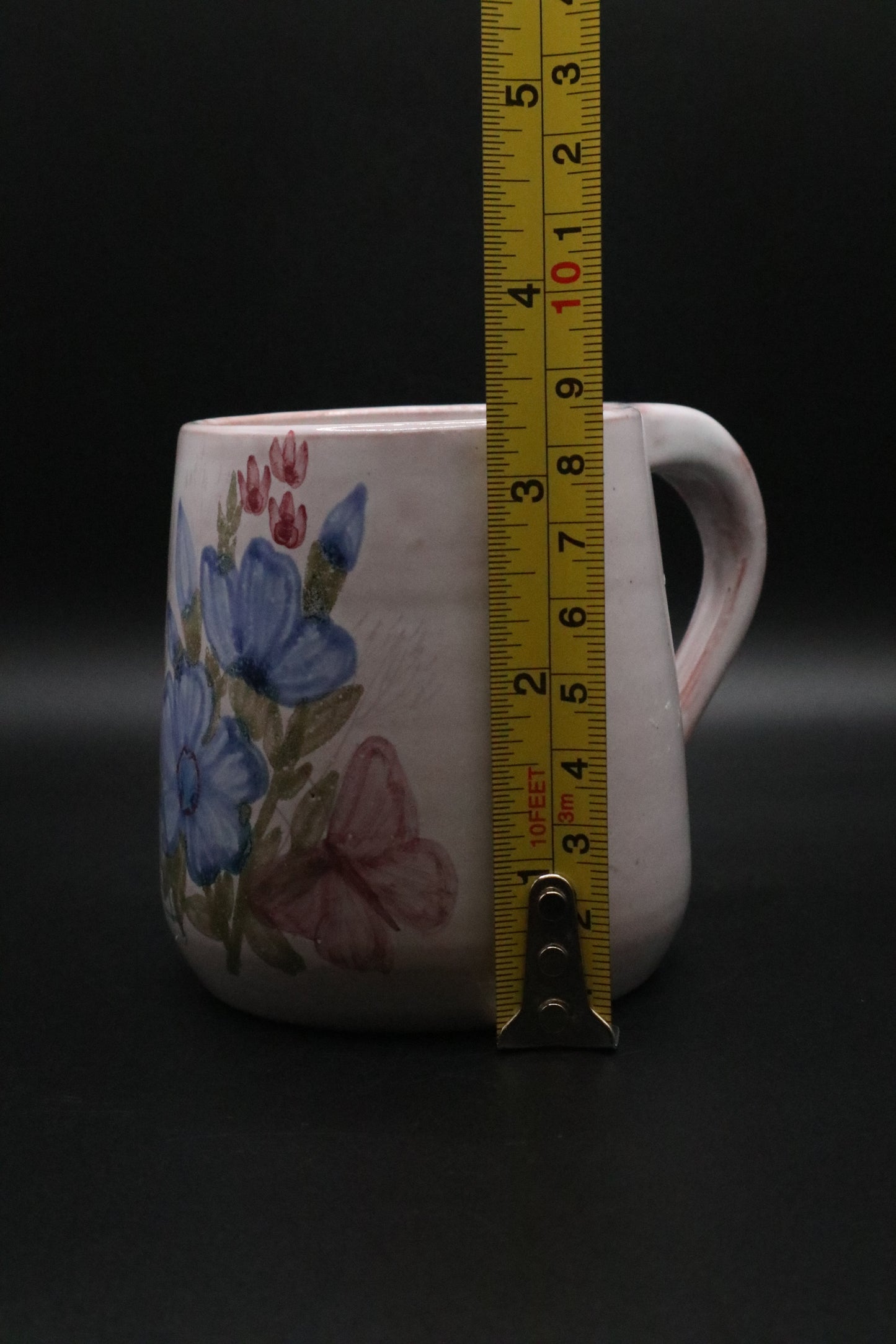 CERAMIC POTTERY HAND PAINTED FLORAL DESIGN