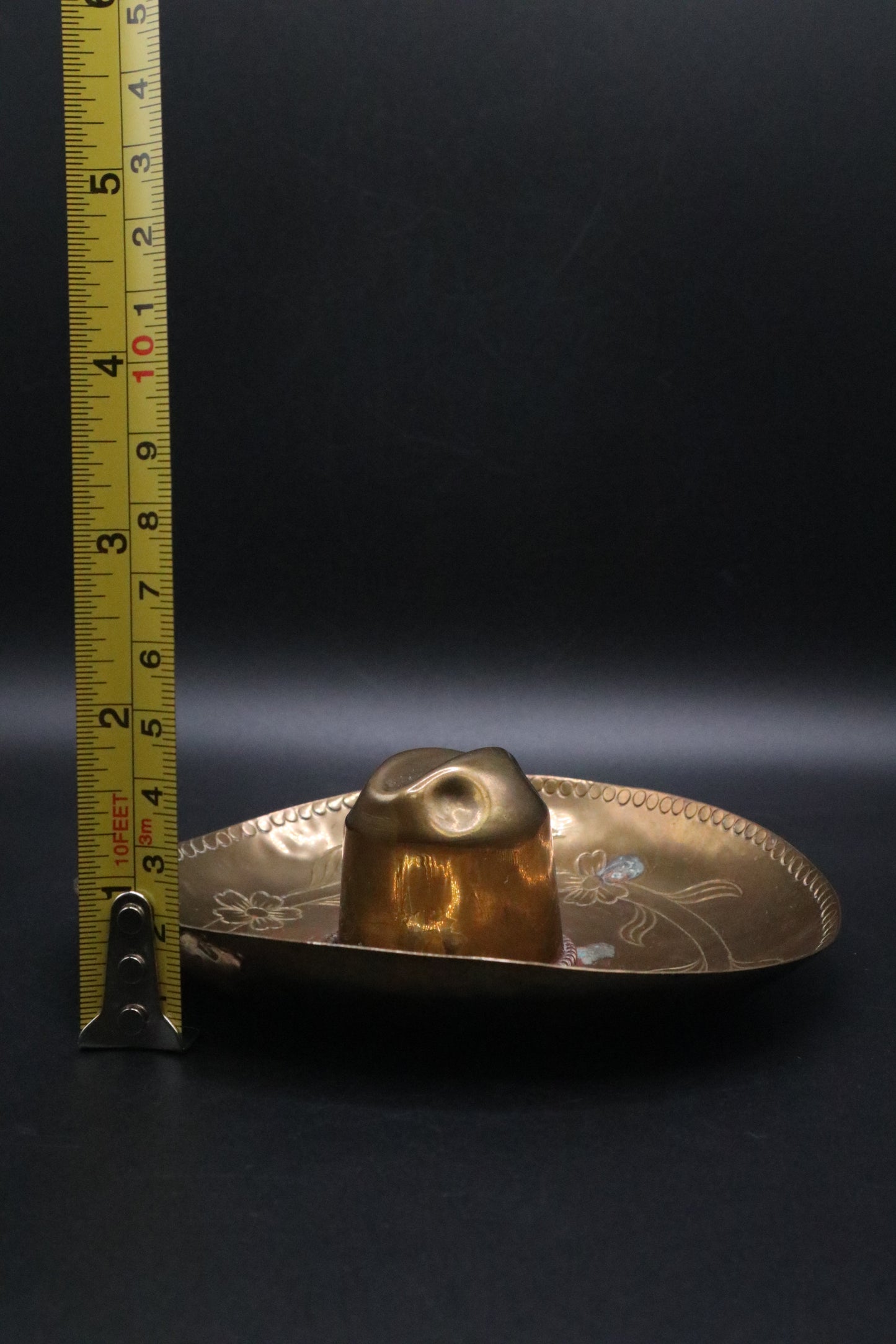 VINTAGE BRASS SOMBRERO ASHYTRAY OR TRINKET DISH